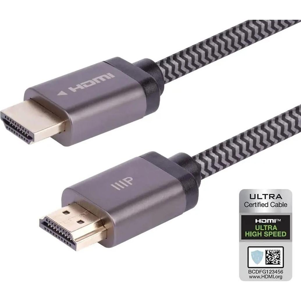 Cable HDMI 8K Monoprice 7.62m Trenzado 48Gbps HDR eARC