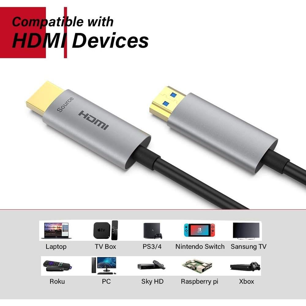 Cable HDMI de Fibra Óptica ATZEBE 25m 4K 60Hz HDR 18Gbps
