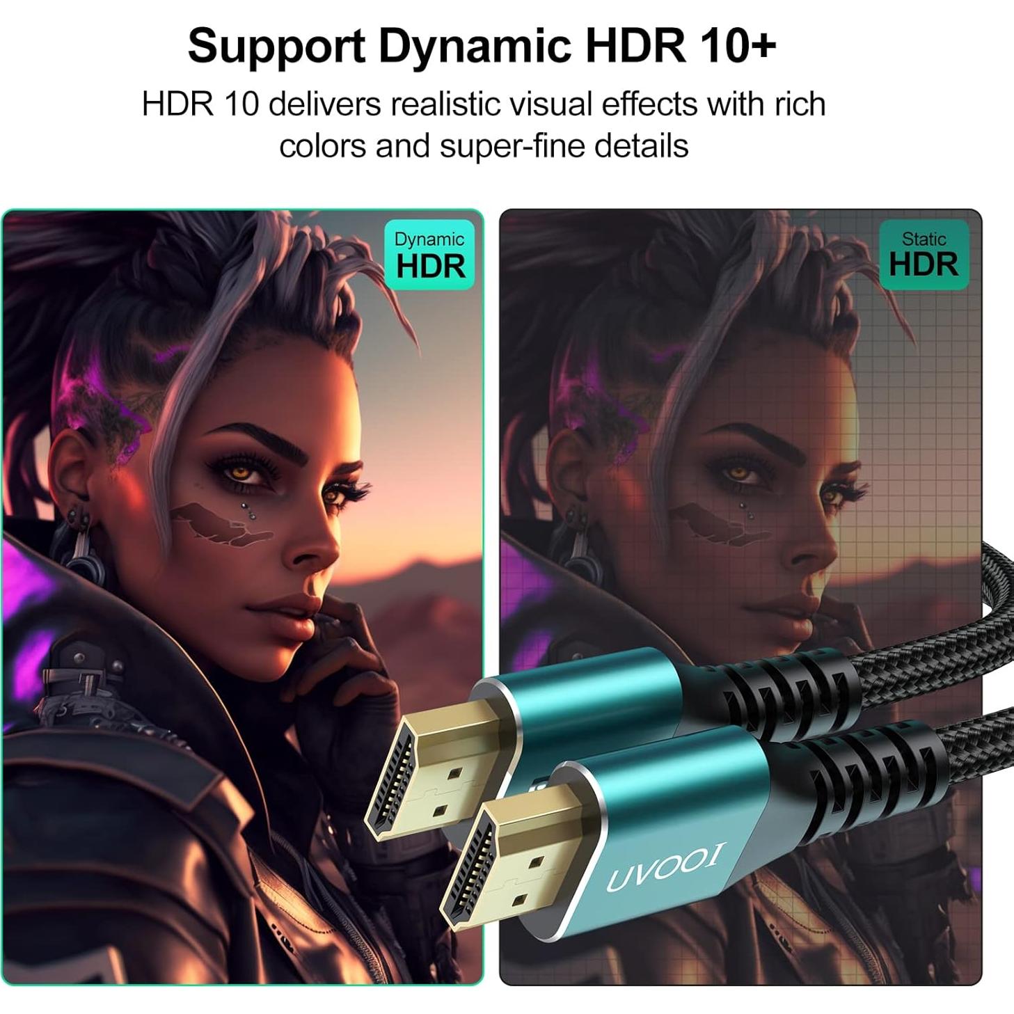 Cable HDMI 2.1 eARC 8K UVOOI 2 Metros Alta Velocidad 48Gbps