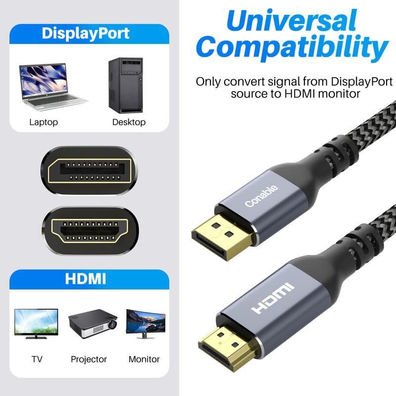 Cable DisplayPort a HDMI 4.57M Conable 4K 60Hz Alta Velocidad