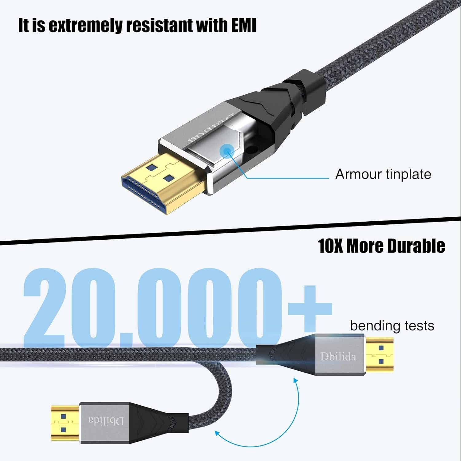 Cable HDMI 2.1 de fibra 8K 15.24m Dbilida 48Gbps