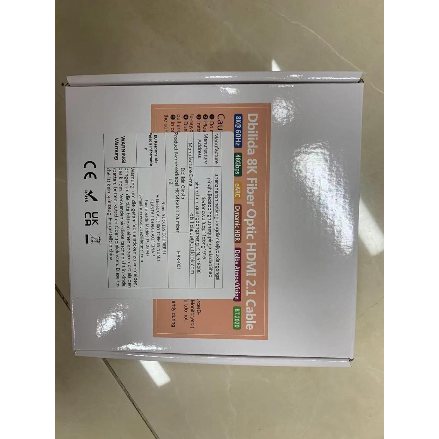 Cable HDMI 2.1 de fibra 8K 15.24m Dbilida 48Gbps