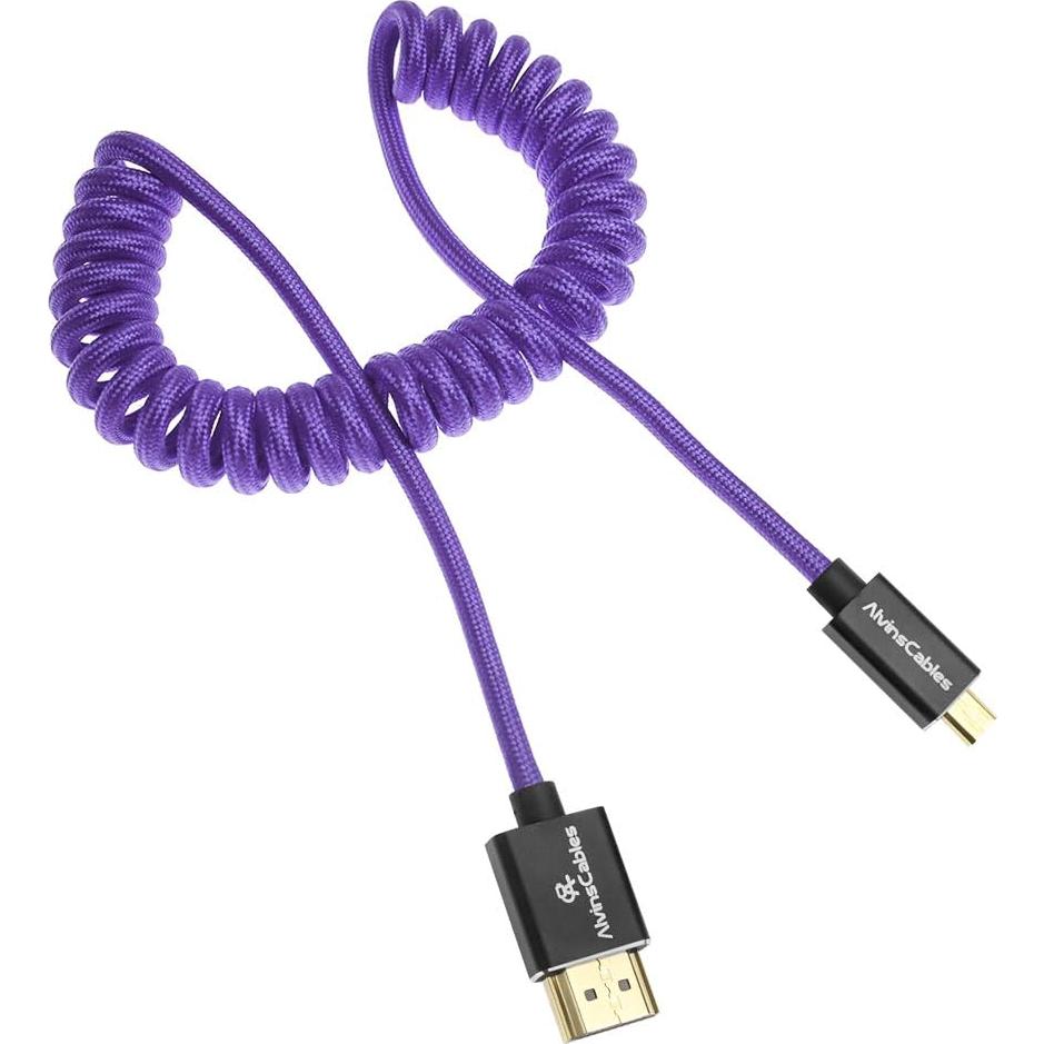 Cable HDMI 8K Cables de Alvin Micro HDMI a HDMI 43cm Púrpura