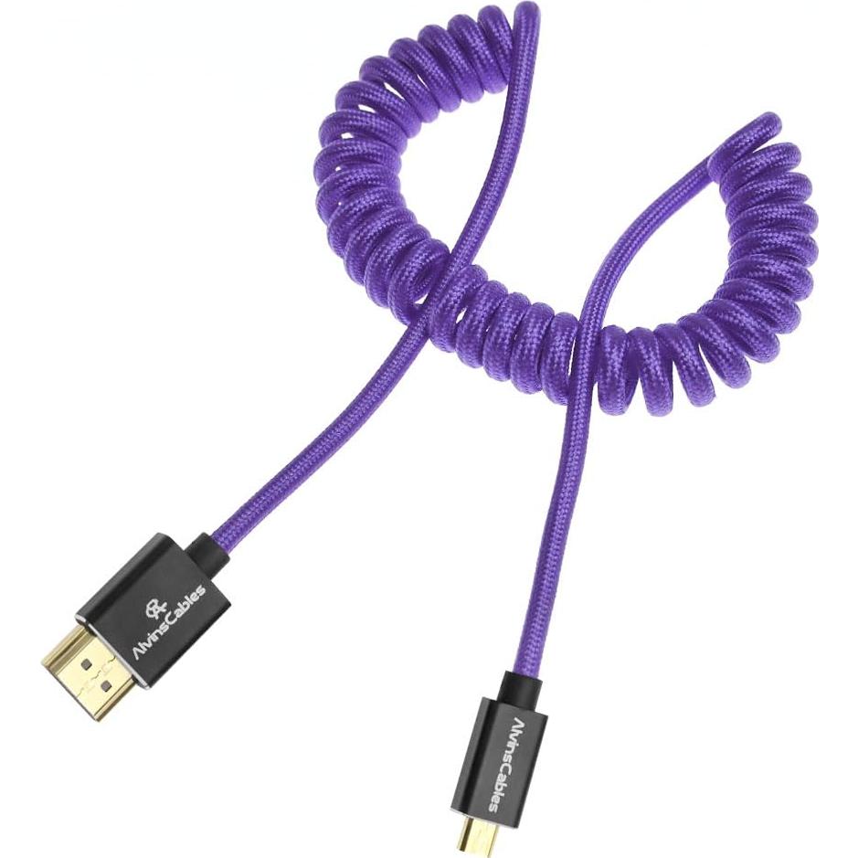 Cable HDMI 8K Cables de Alvin Micro HDMI a HDMI 43cm Púrpura