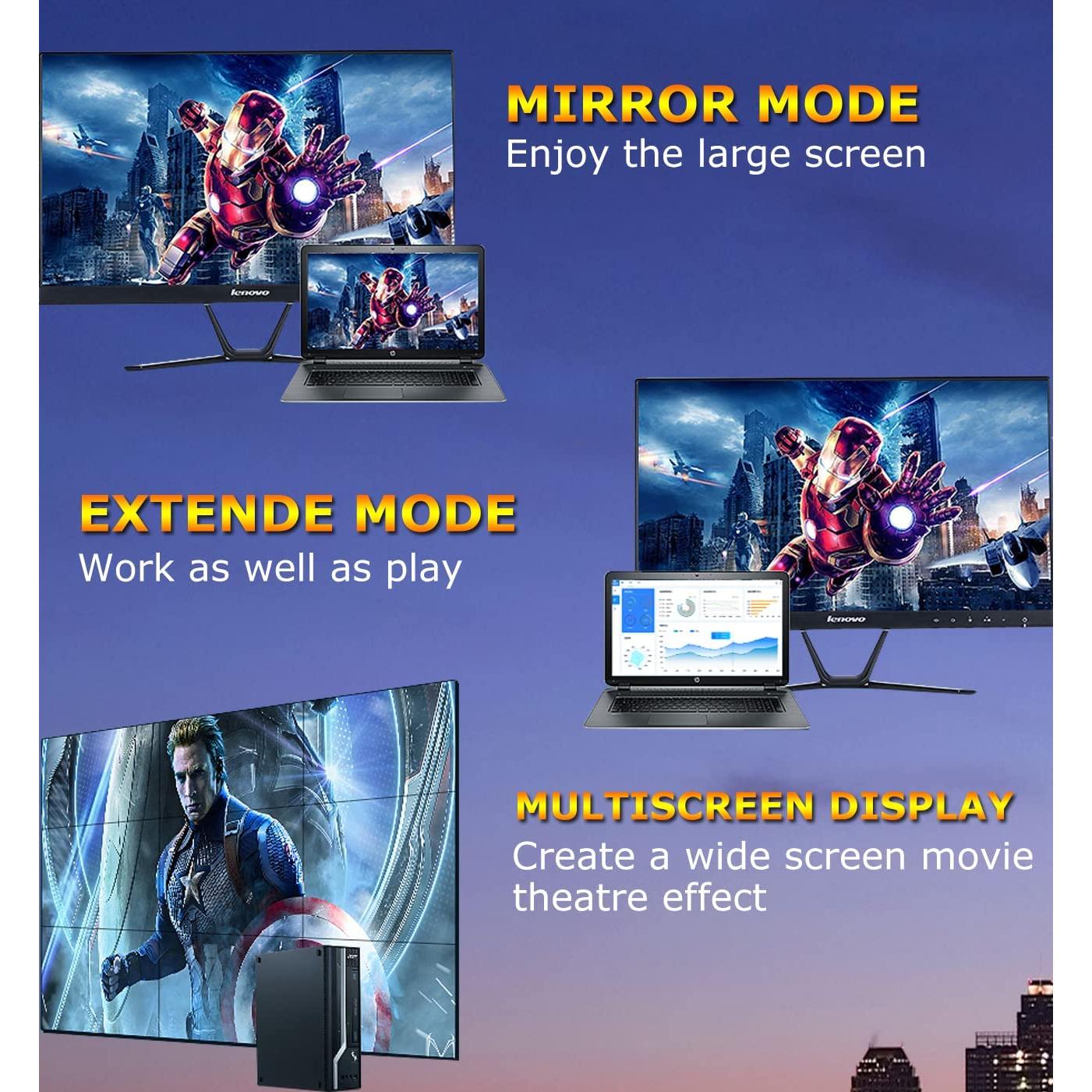 Cable HDMI 2.0 4K 0.3m MOSIMLI Paquete de 10 Alta Velocidad