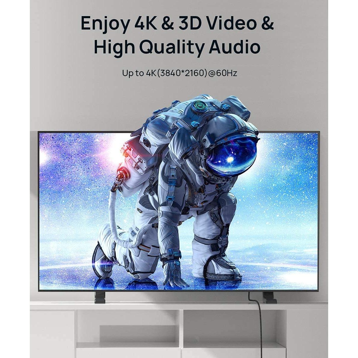 4K Long HDMI Cable 2 Pack 25 ft, JSAUX 18Gbps High Speed HDMI 2.0 Braided Cord, 4K 60Hz HDR, 2K 1440P 144Hz, 1080p, HDCP 2.2, 3D, ARC, Ethernet Compatible with Monitor Smart TV PC PS5 PS4 Blu-ray -Red