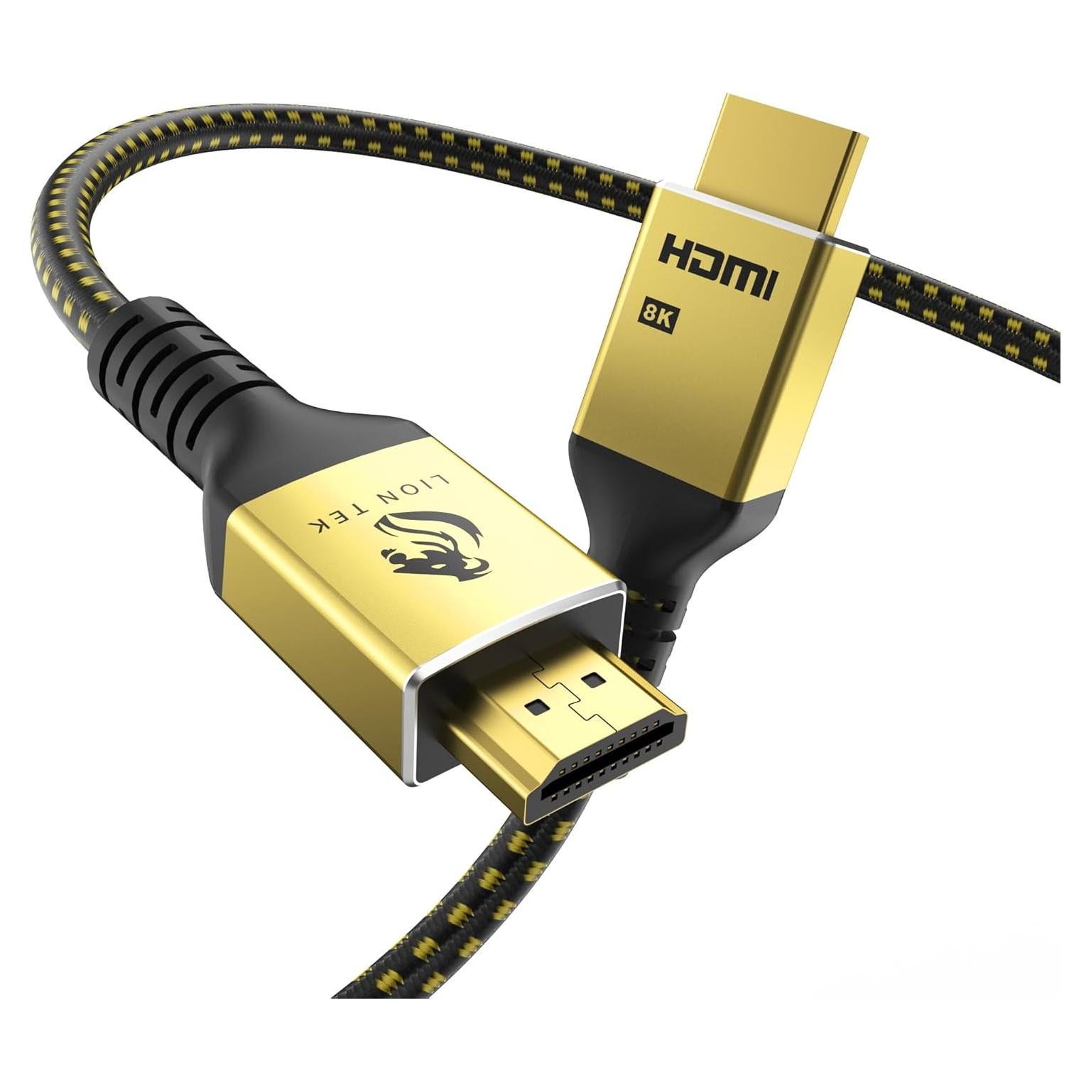 LIONWEI 8K Certified HDMI Cable 10FT/3M, HDMI 2.1 Cable 8K@60Hz 4K@120Hz, 48Gbps Ultra High Speed HDMI Cord, HDCP 2.2&2.3, DTS:X, Dynamic HDR, eARC, Compatible with Roku TV/HDTV/PS5
