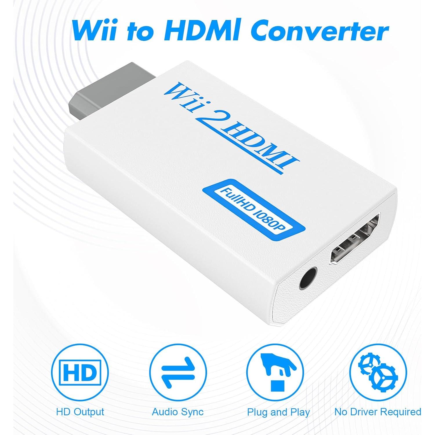Convertidor HDMI LA NREUCETS para Wii 1080P con cable 1.5m