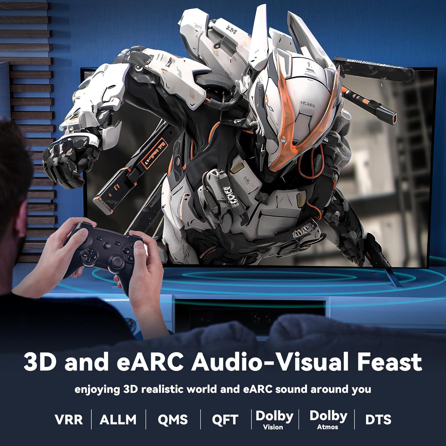 Cable HDMI 2.1 de fibra óptica 8K 15m Ast 48Gbps HDR eARC