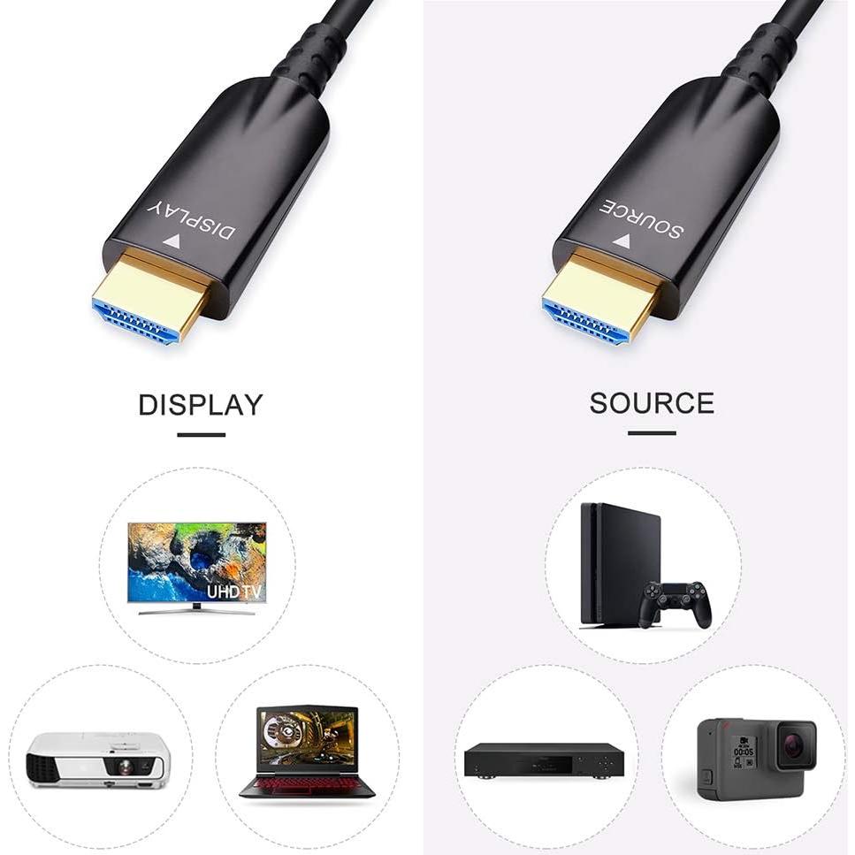 Cable HDMI de fibra óptica DTech 15.24m 4K 60Hz alta velocidad