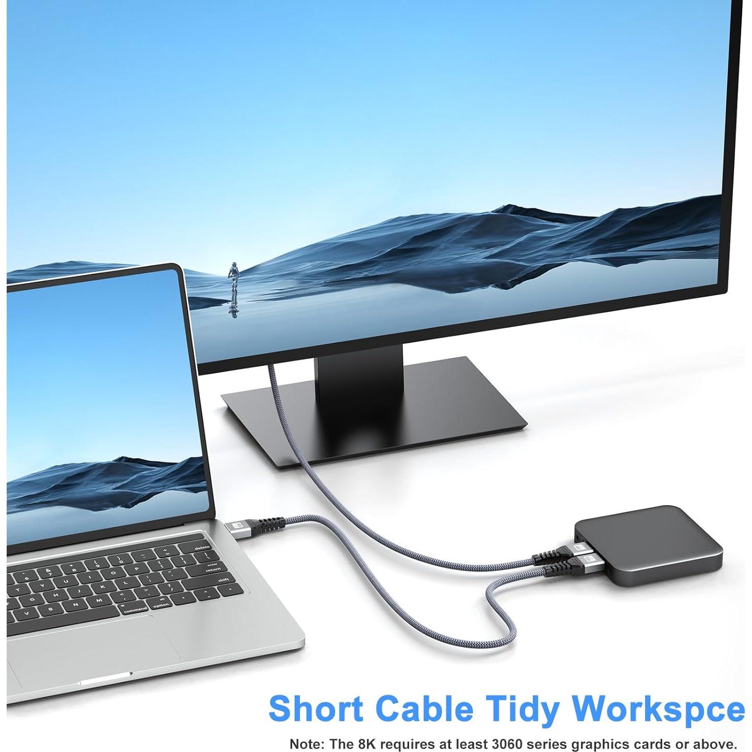 Cable HDMI 2.1 UVOOI 0.3m 8K 60Hz Ultra Alta Velocidad