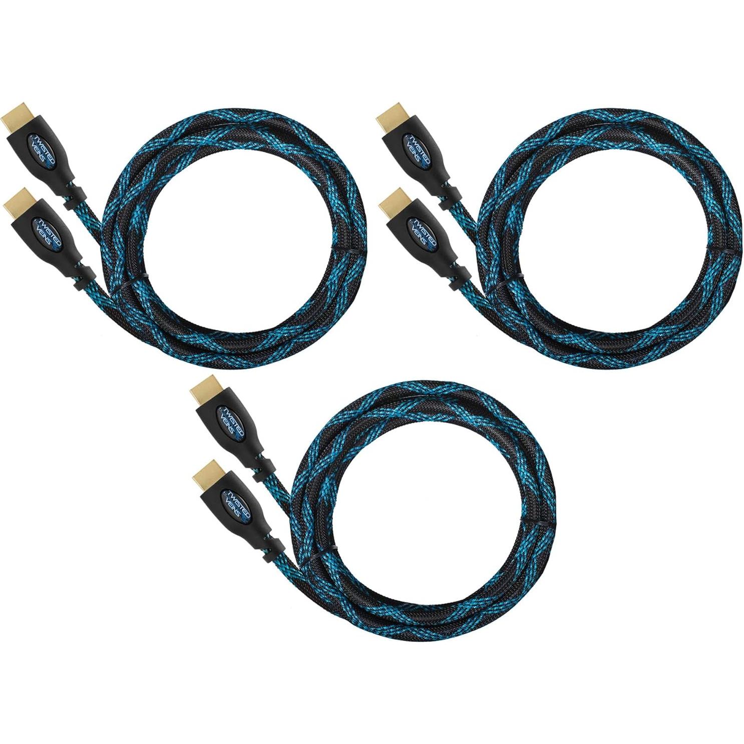 Cable HDMI 1.83 m Paquete de 3 Twisted Veins Alta Velocidad 4K