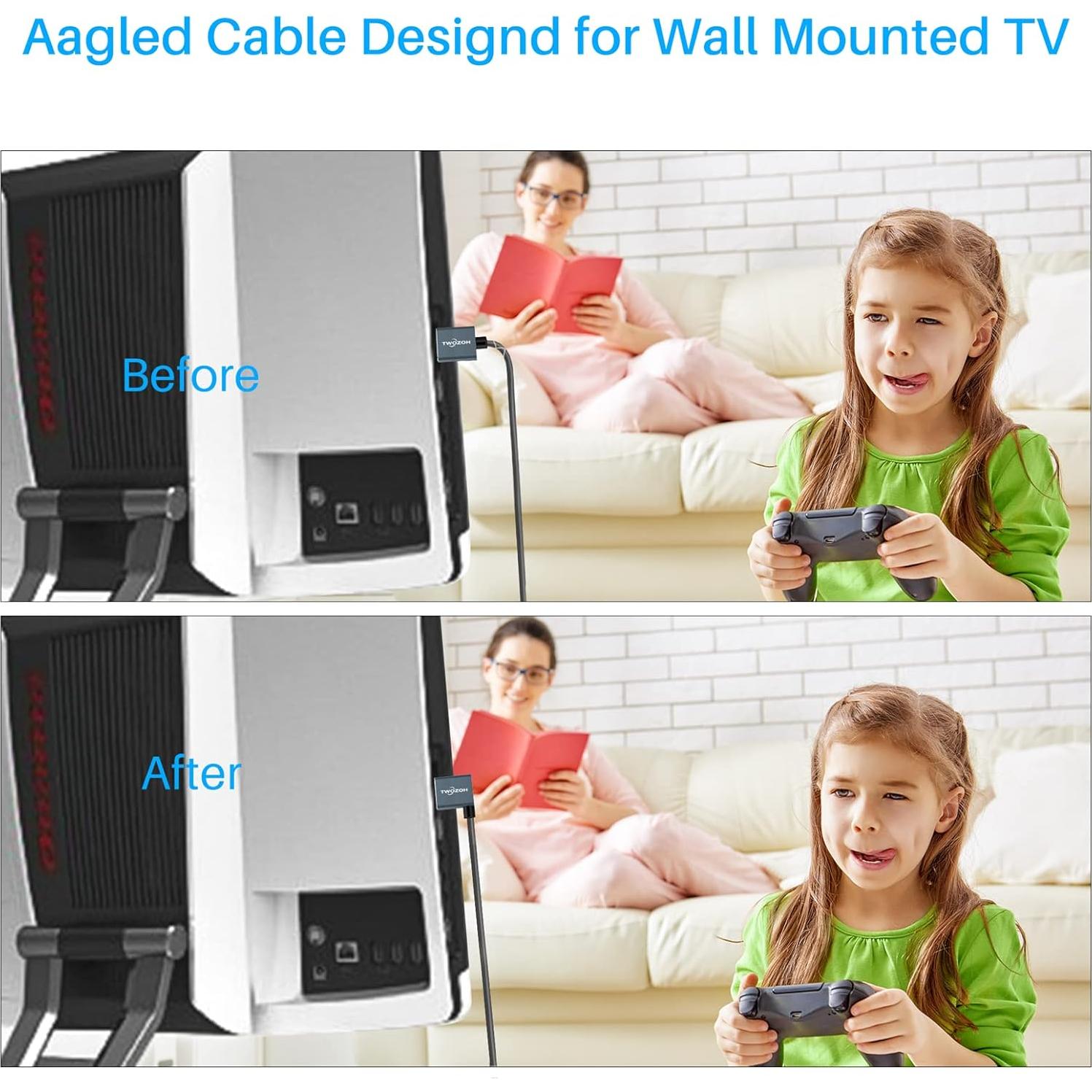 Cable HDMI Flexible Twozoh 3M con Ángulo Recto 90° 4K 60Hz