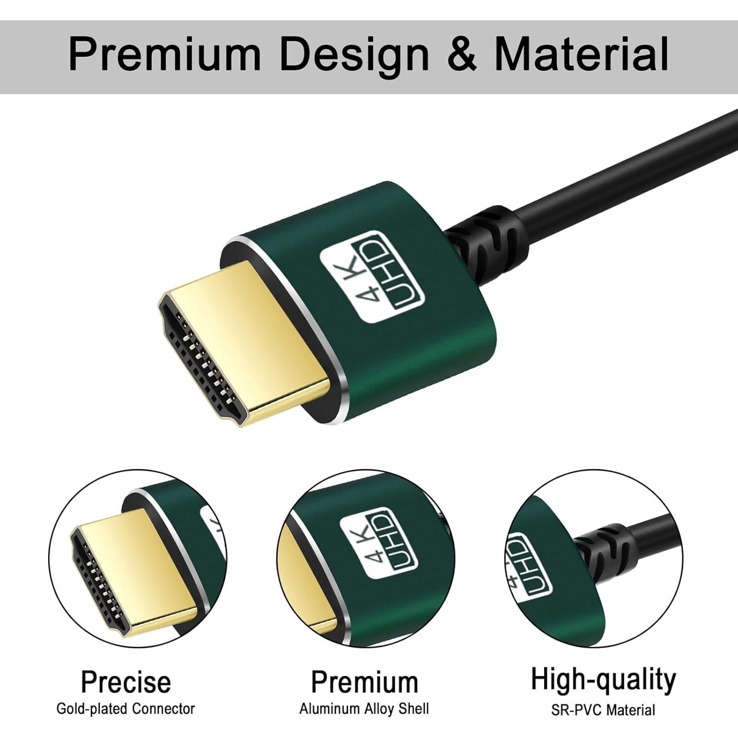 Cable HDMI delgado Thsucords 7.62m 4K 60Hz alta velocidad