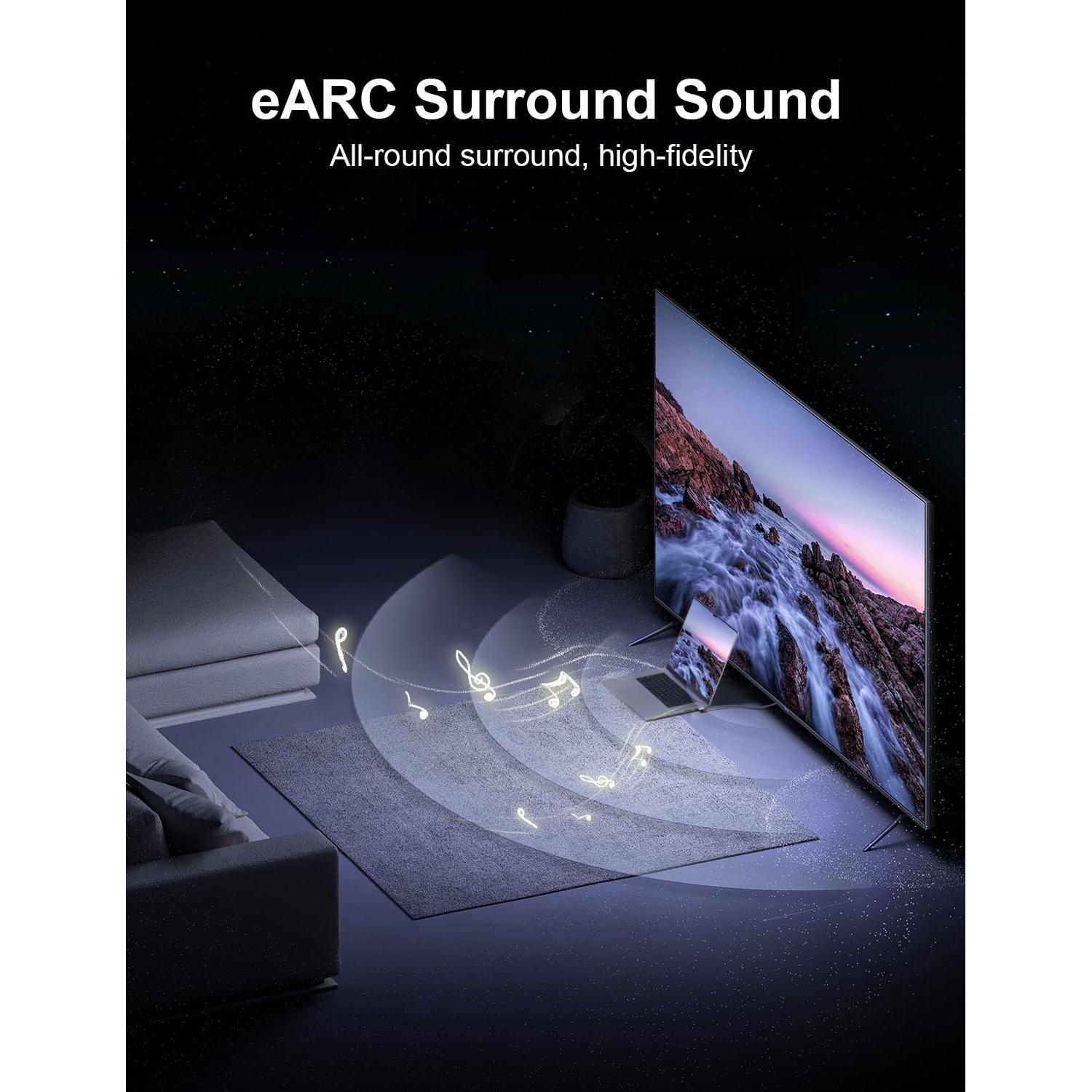 Cable HDMI 2.1 en Ángulo Recto XAOSUN 2m 8K 60Hz 48Gbps