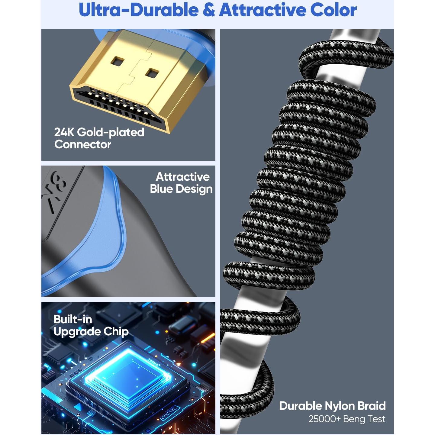 Cable HDMI 7.62 m ApoJodly 8K Ultra Alta Velocidad 2.1