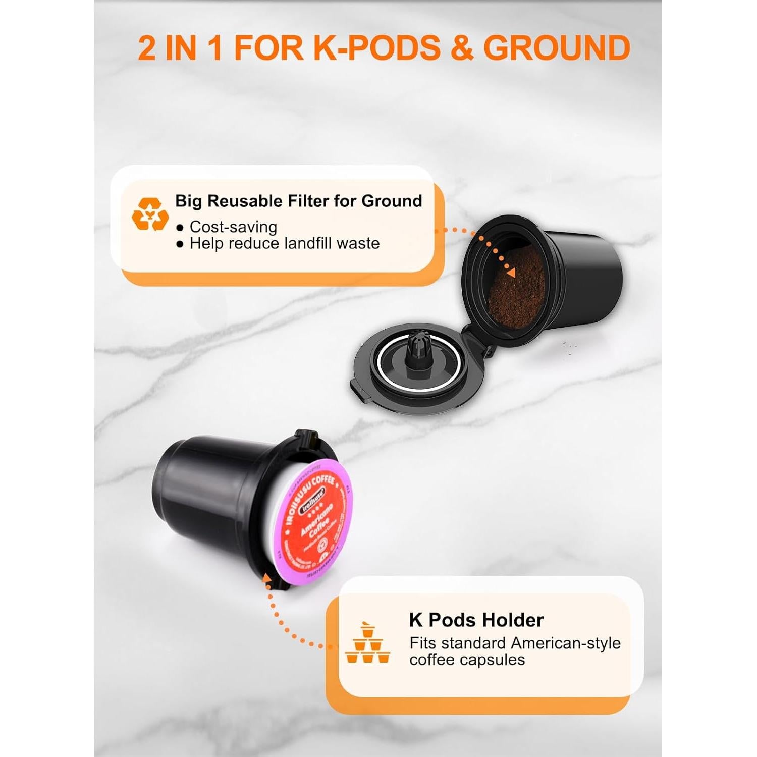 Máquina de café Karosie 1 Taza Automática Negra 177-355 ml