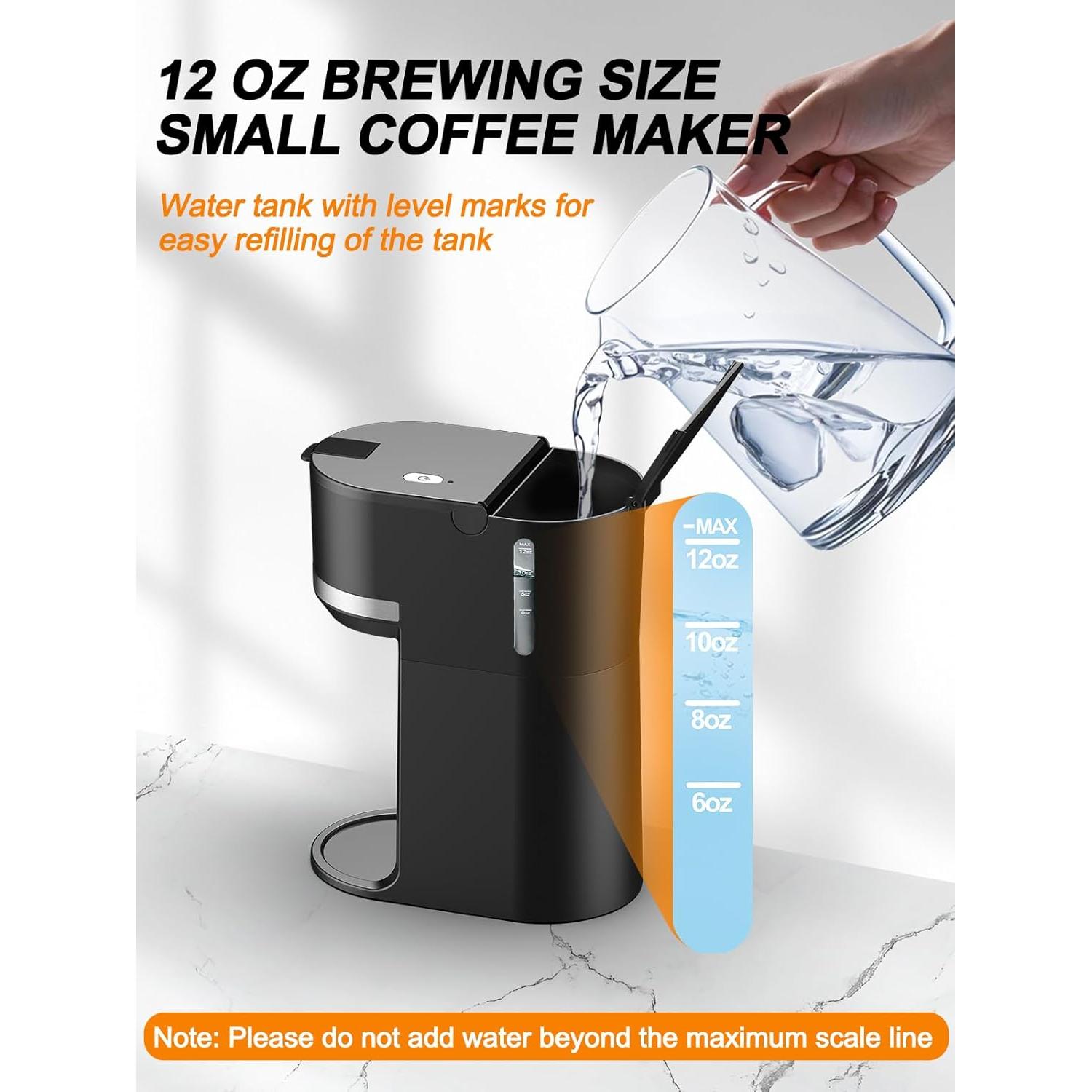 Máquina de café Karosie 1 Taza Automática Negra 177-355 ml