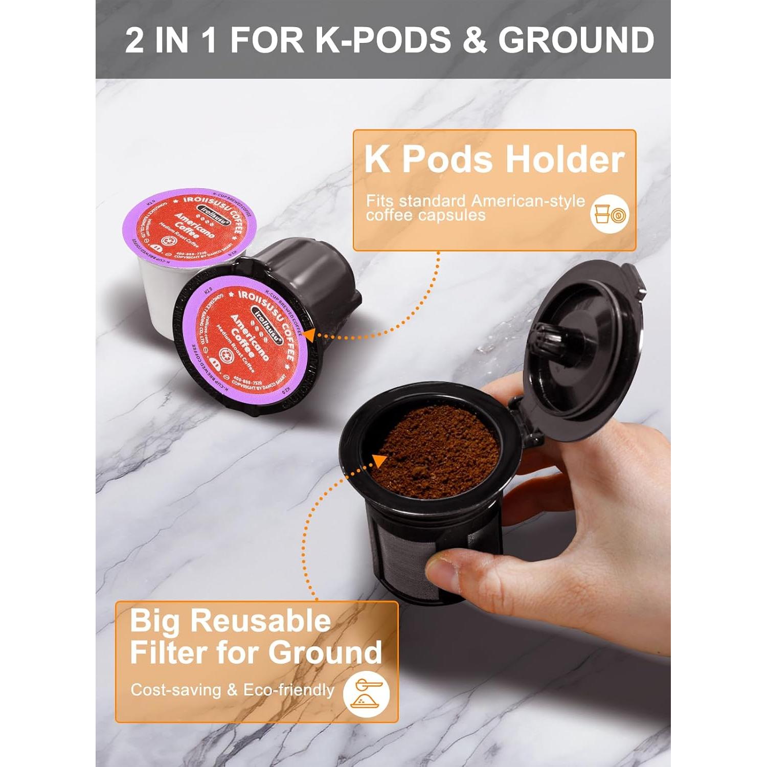 Cafetera de una Taza Karosie Negra, Automática, 177-355 ml