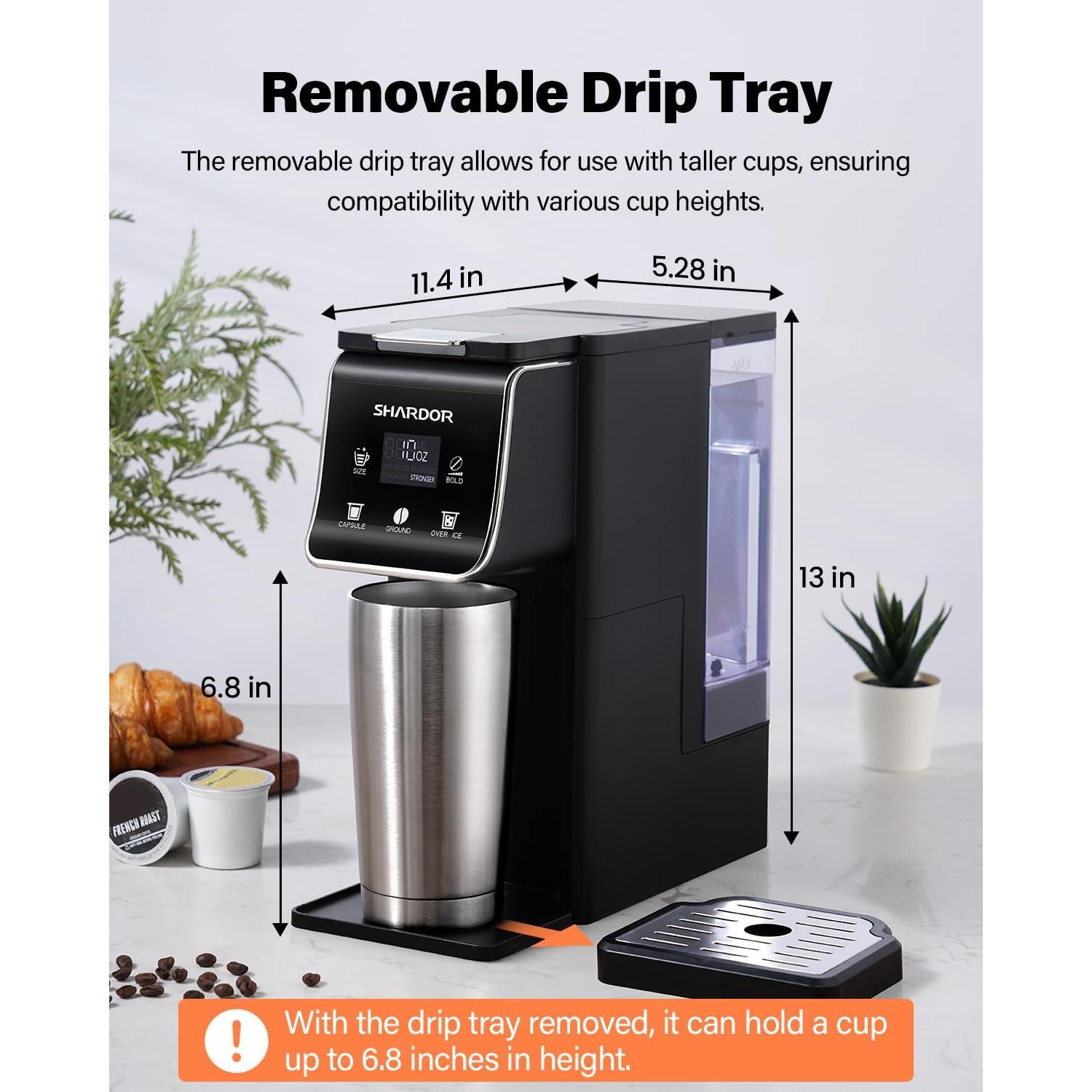 Cafetera SHARDOR KM802 Automática 1.5L 180-410ml Negra