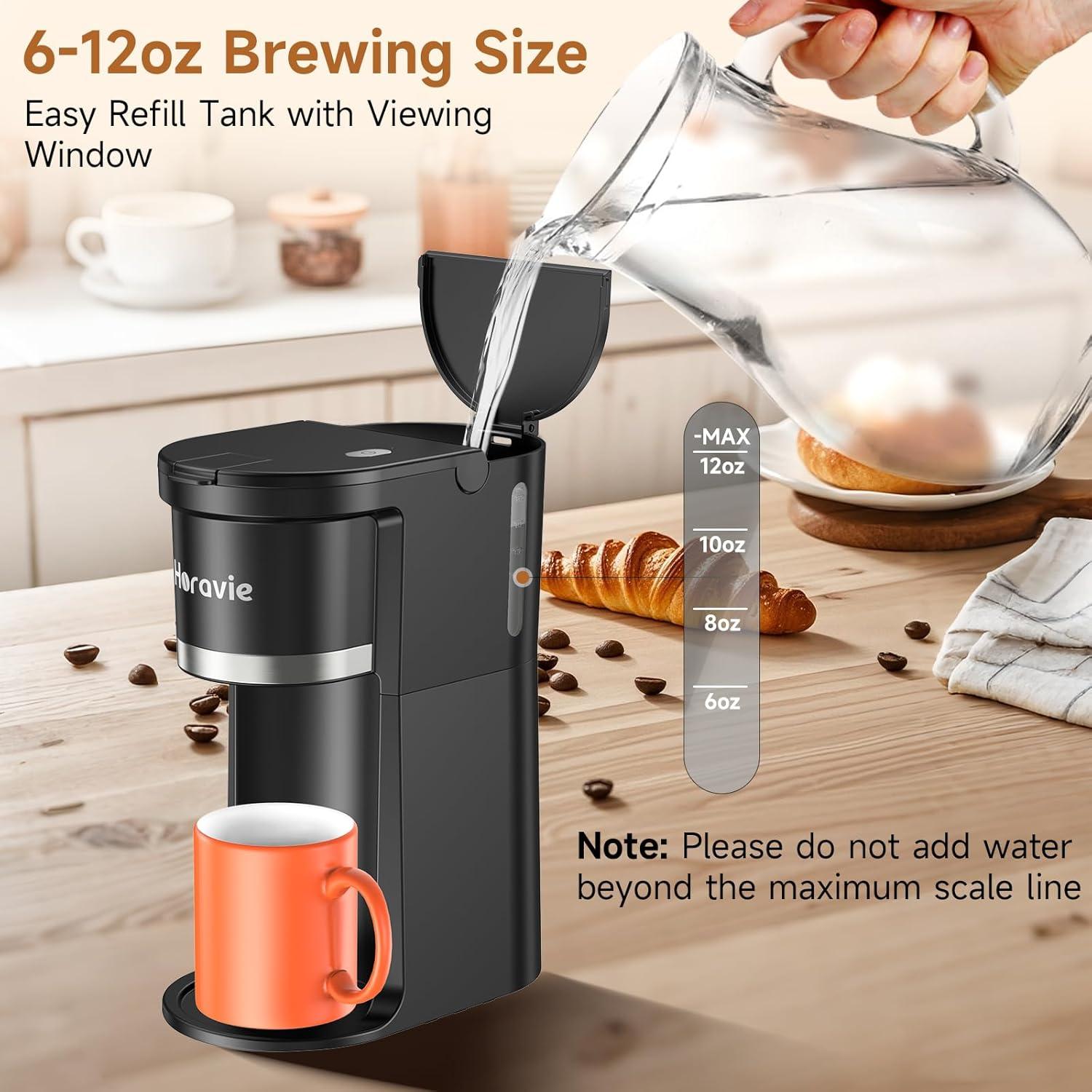 Cafetera de Una Taza Horavie Automática Negra 120V 0.99kg