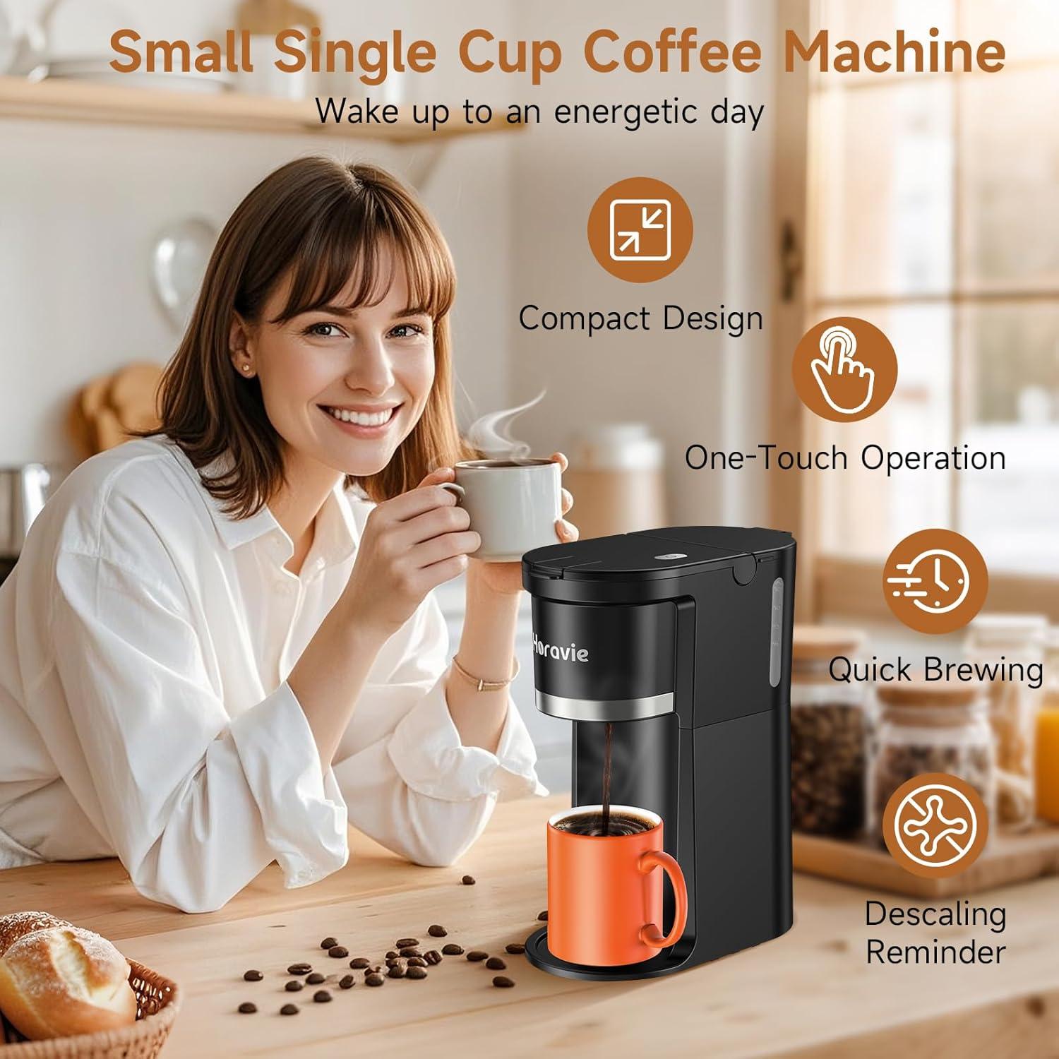 Cafetera de Una Taza Horavie Automática Negra 120V 0.99kg