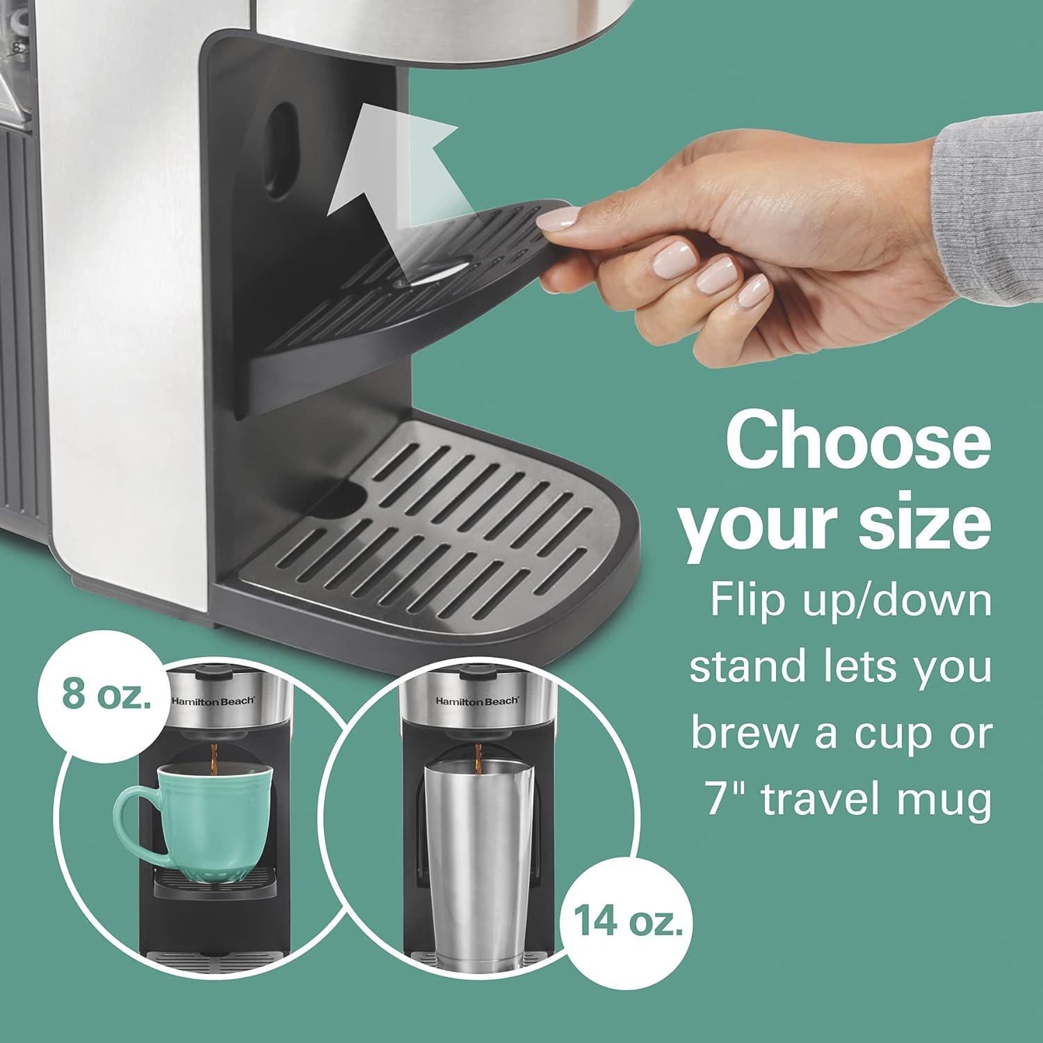 Cafetera de Una Sola Taza Hamilton Beach The Scoop 240-420ml