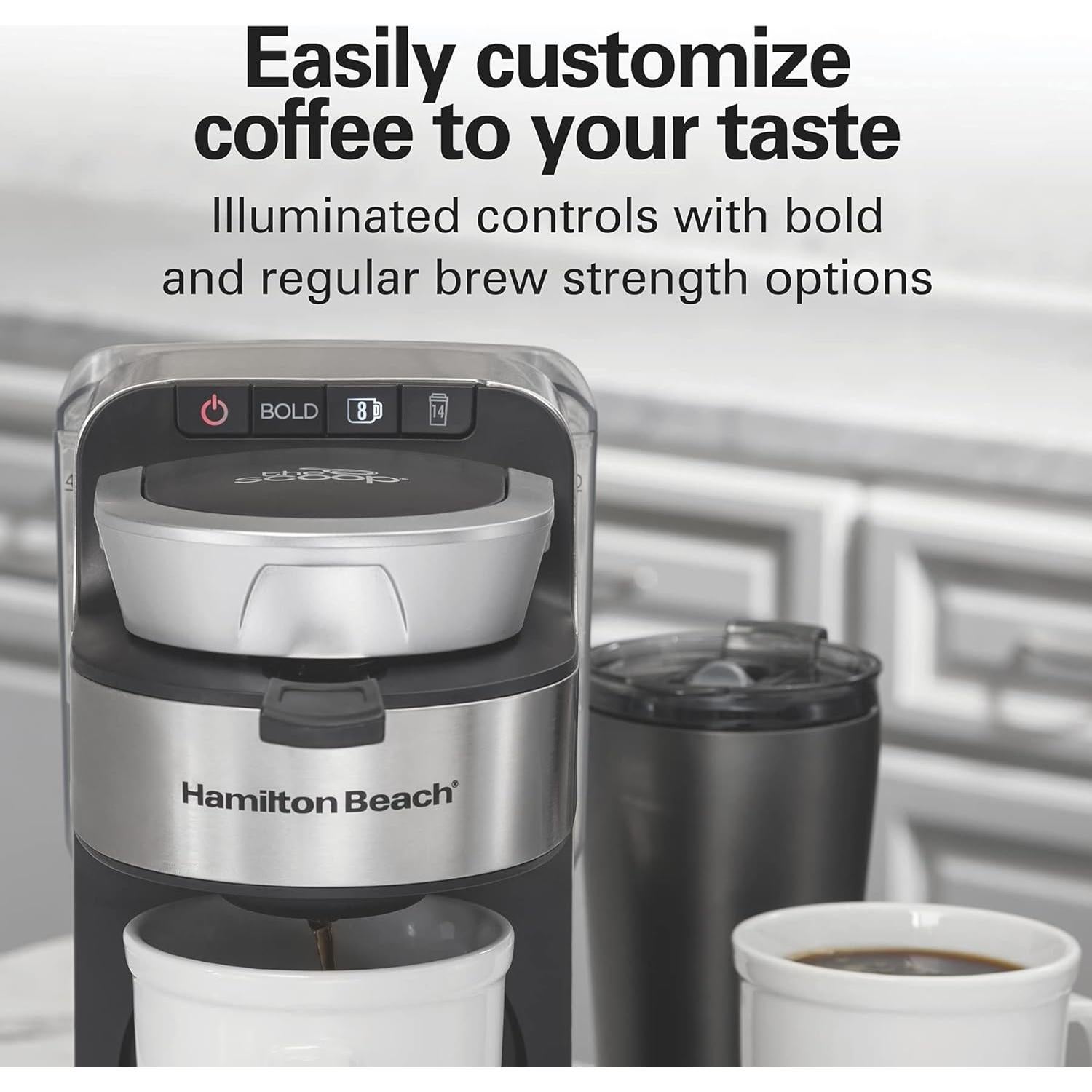 Cafetera de Una Sola Taza Hamilton Beach The Scoop 240-420ml