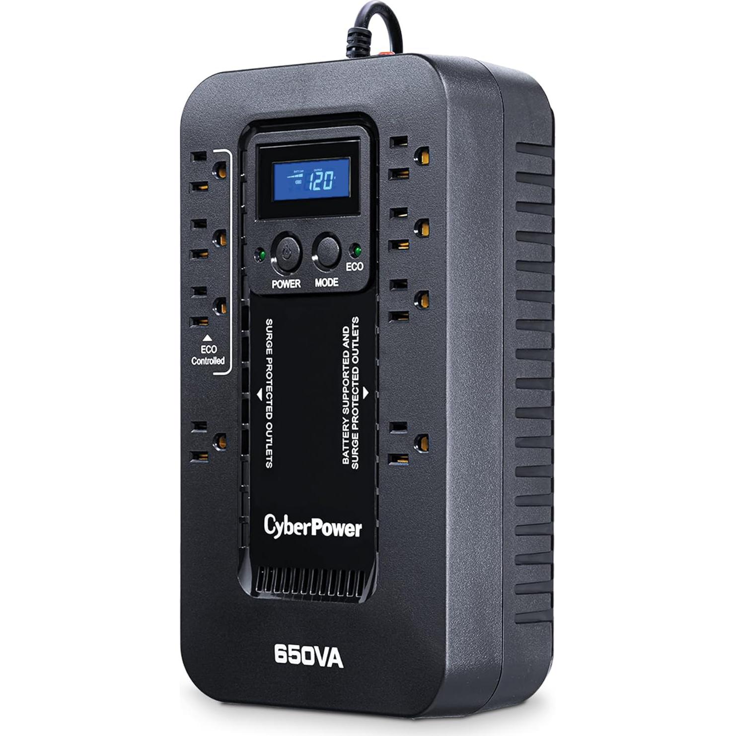 UPS CyberPower EC650LCD 650VA/390W con Modo ECO y 8 Salidas