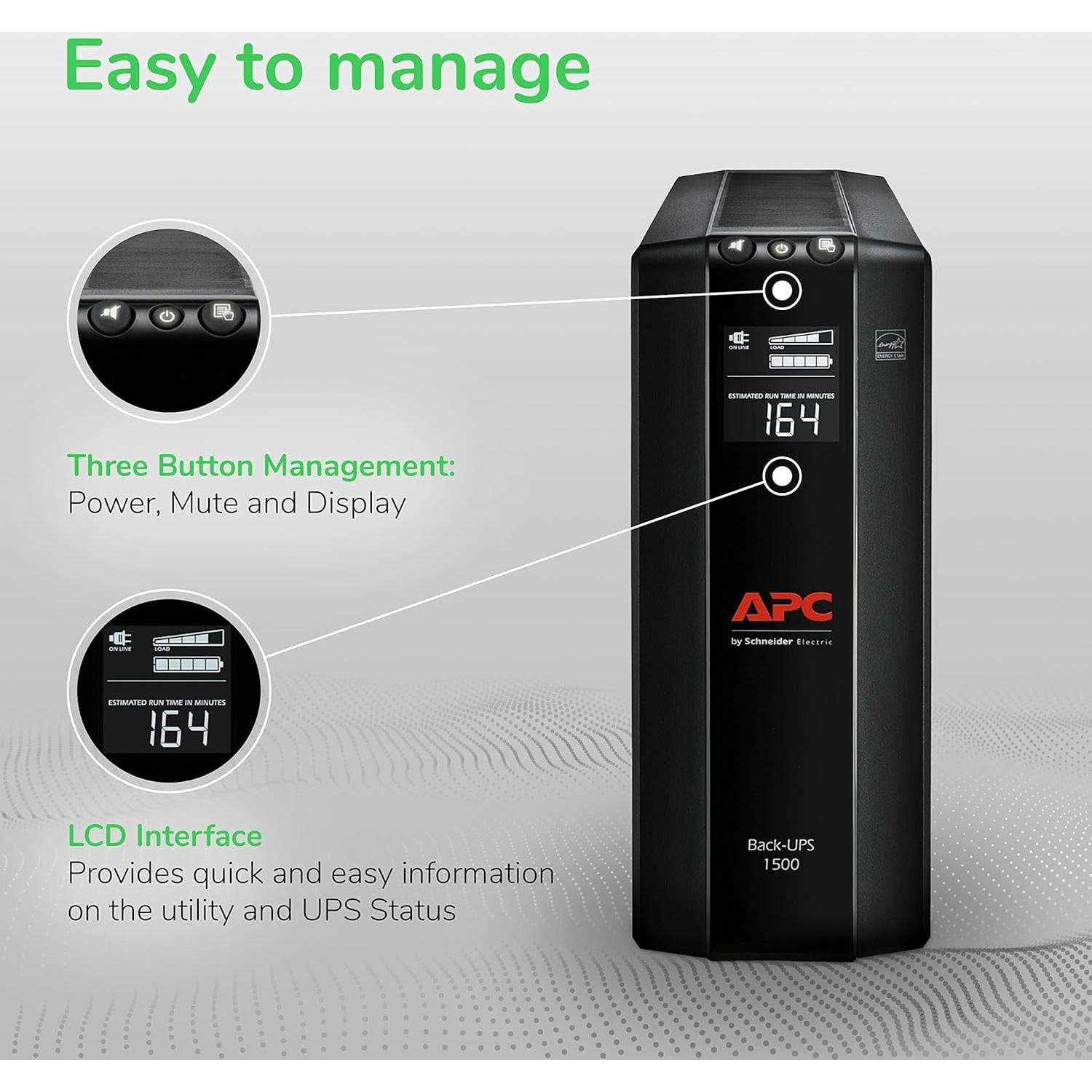 UPS APC 1500VA BX1500M Respaldo Batería y Protección