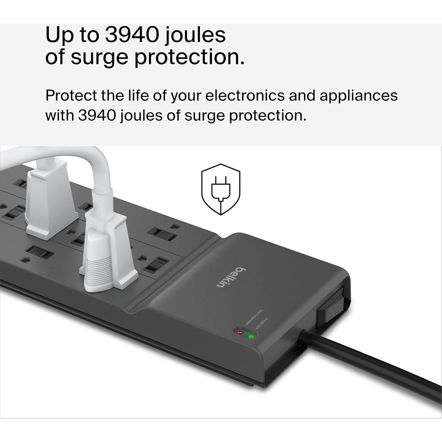 Protector de Sobretensión Belkin 8 Salidas 3550 Julios 1.83m