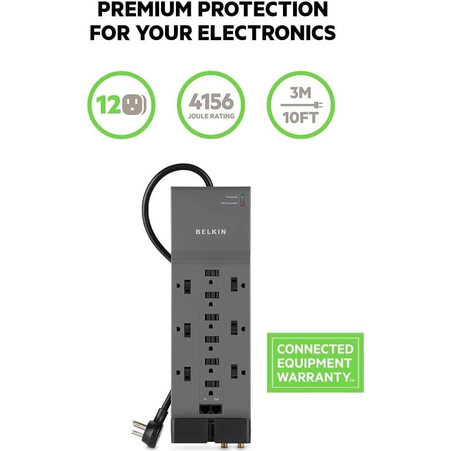 Protector de Sobretensión Belkin 12 Salidas AC 4,156 Julios