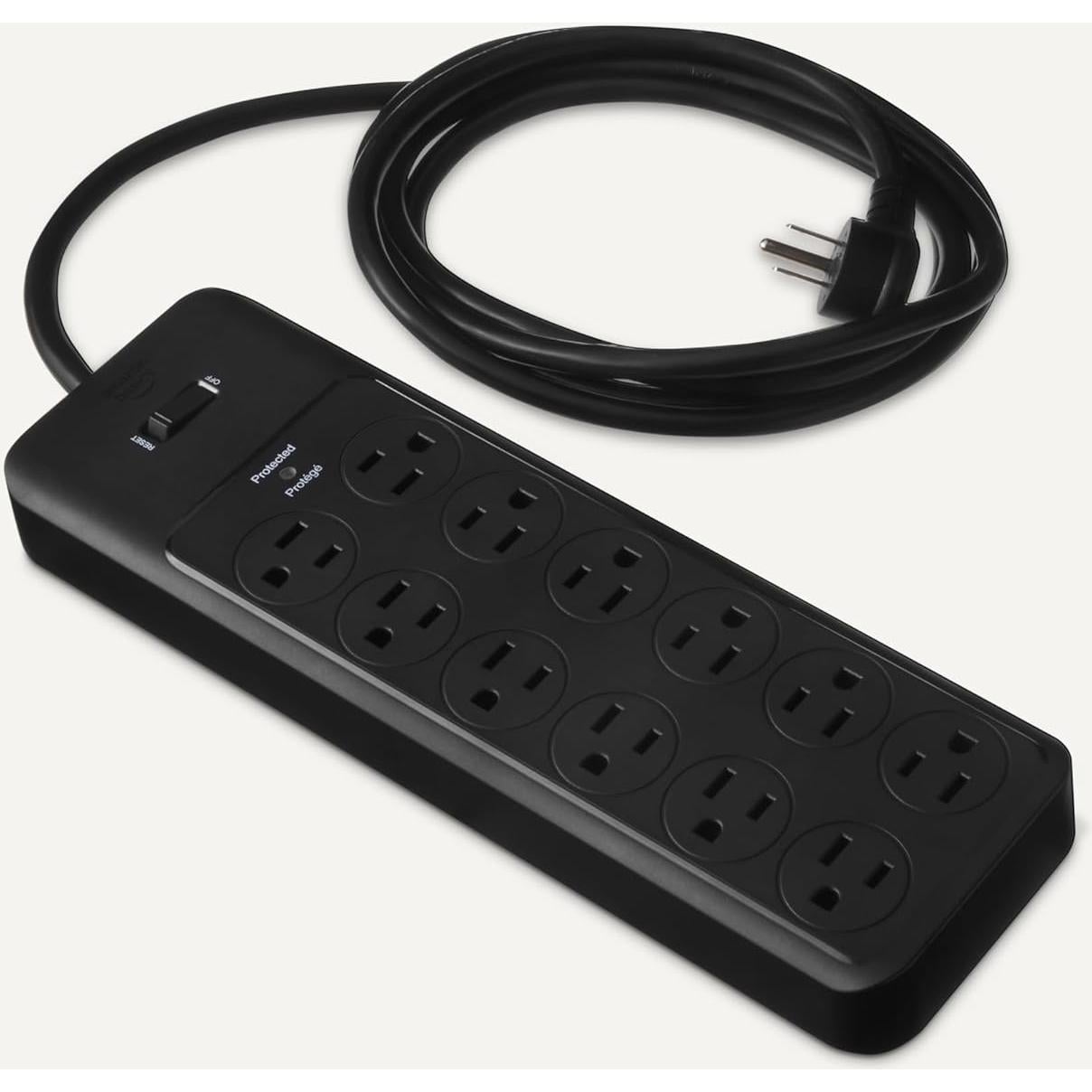 Protector de Sobretensión Amazon Basics 12 Salidas 4000 Julios 2.4m