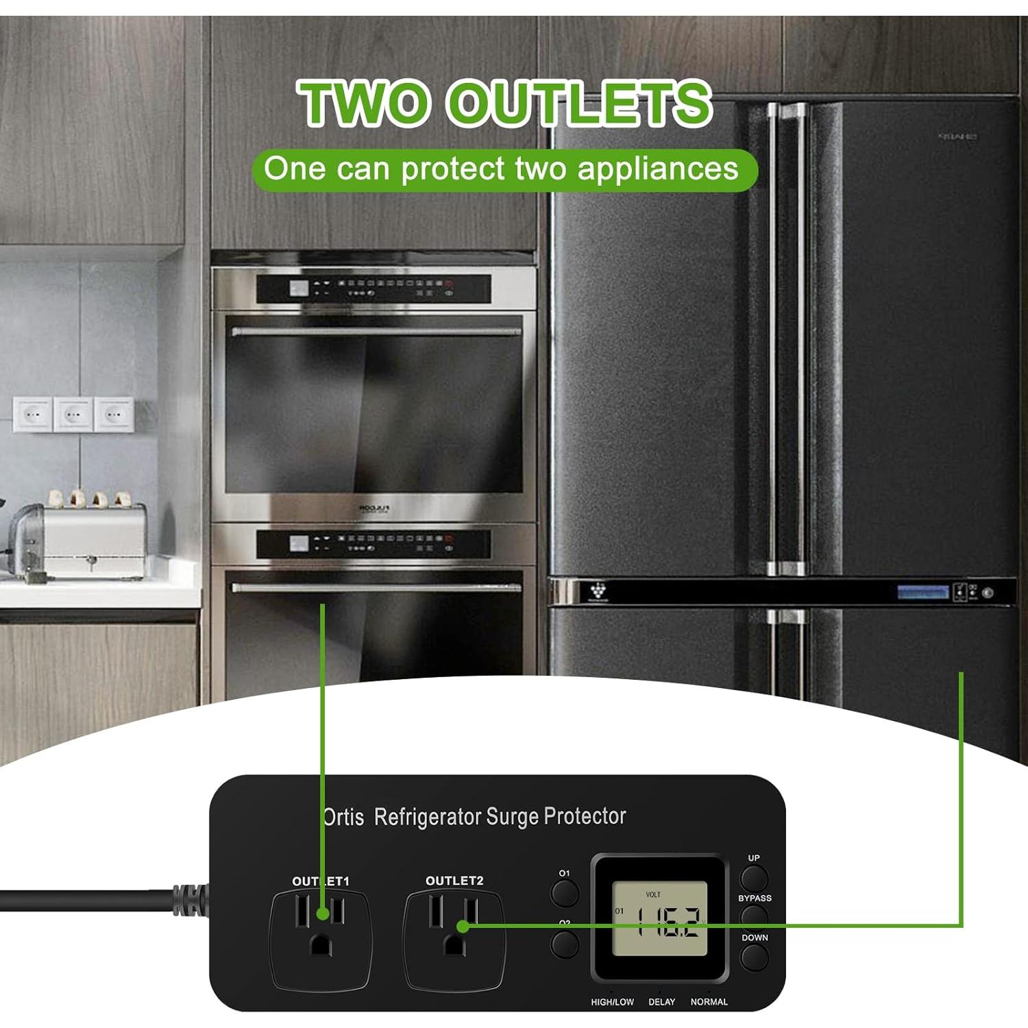 Protector de Sobretensión Ortis Doble Salida para Refrigerador