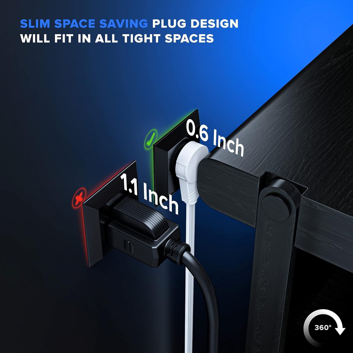 Cable de Extensión Maximm 1.83m Enchufe Plano 360° 3 Salidas