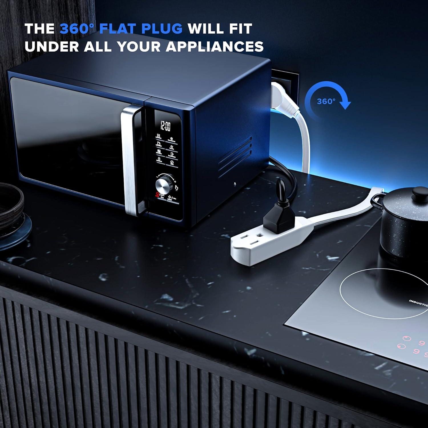 Cable de Extensión Maximm 1.83m Enchufe Plano 360° 3 Salidas