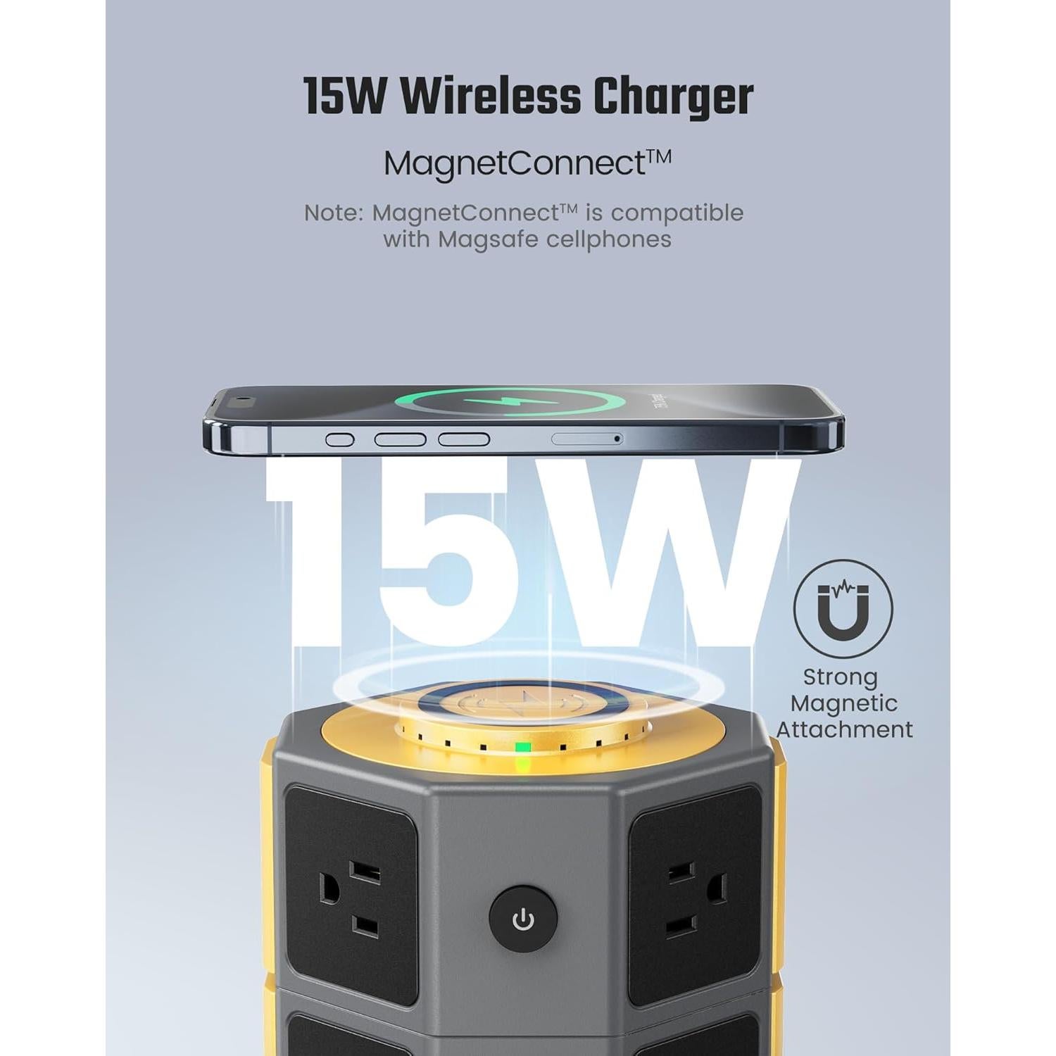 Torre de Regleta de Energía SUPERDANNY 12 Salidas AC 6 USB