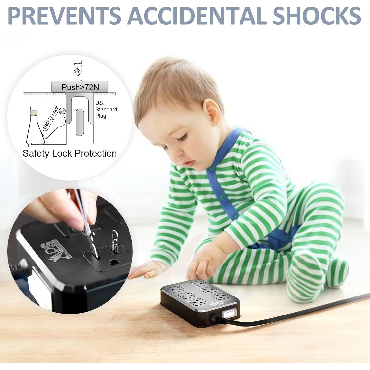 Toma de Corriente Exterior IPX6 Qiyuan 6 Tomas 3 USB 1.83m