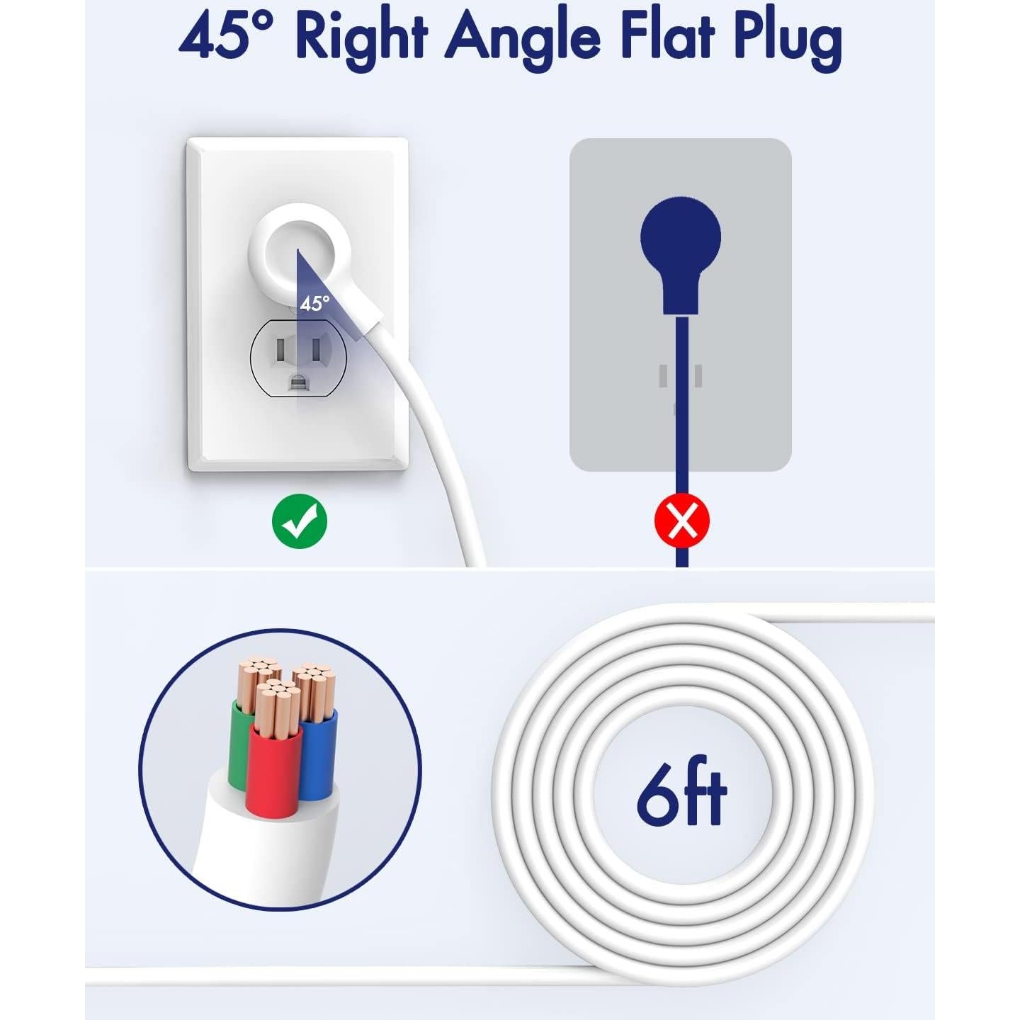 Regleta de Sobretensión AUOPLUS 6 Salidas y 4 USB 1.83m