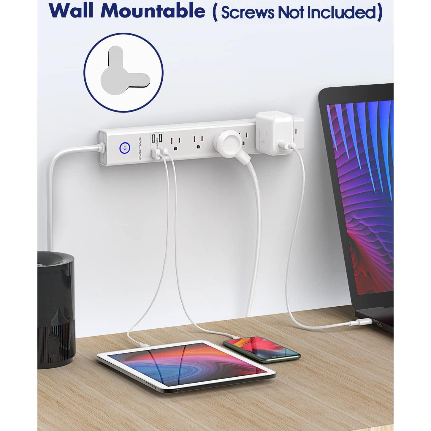 Regleta de Sobretensión AUOPLUS 6 Salidas y 4 USB 1.83m