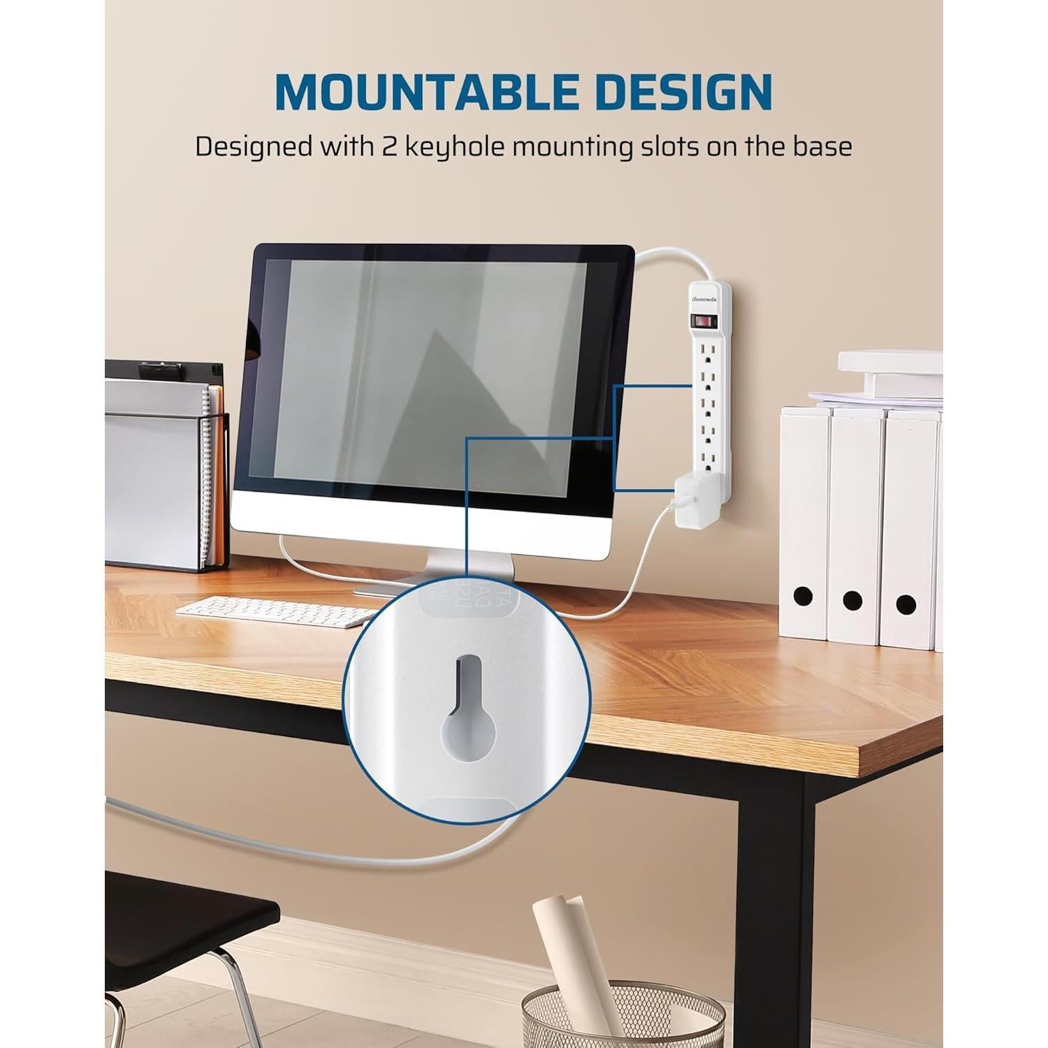 Regleta de 6 Salidas DEWENWILS con Protección Sobretensiones 1.83m