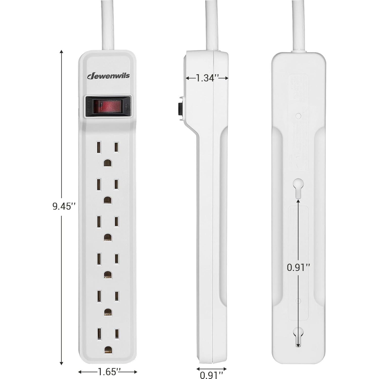 Regleta de 6 Salidas DEWENWILS con Protección Sobretensiones 1.83m