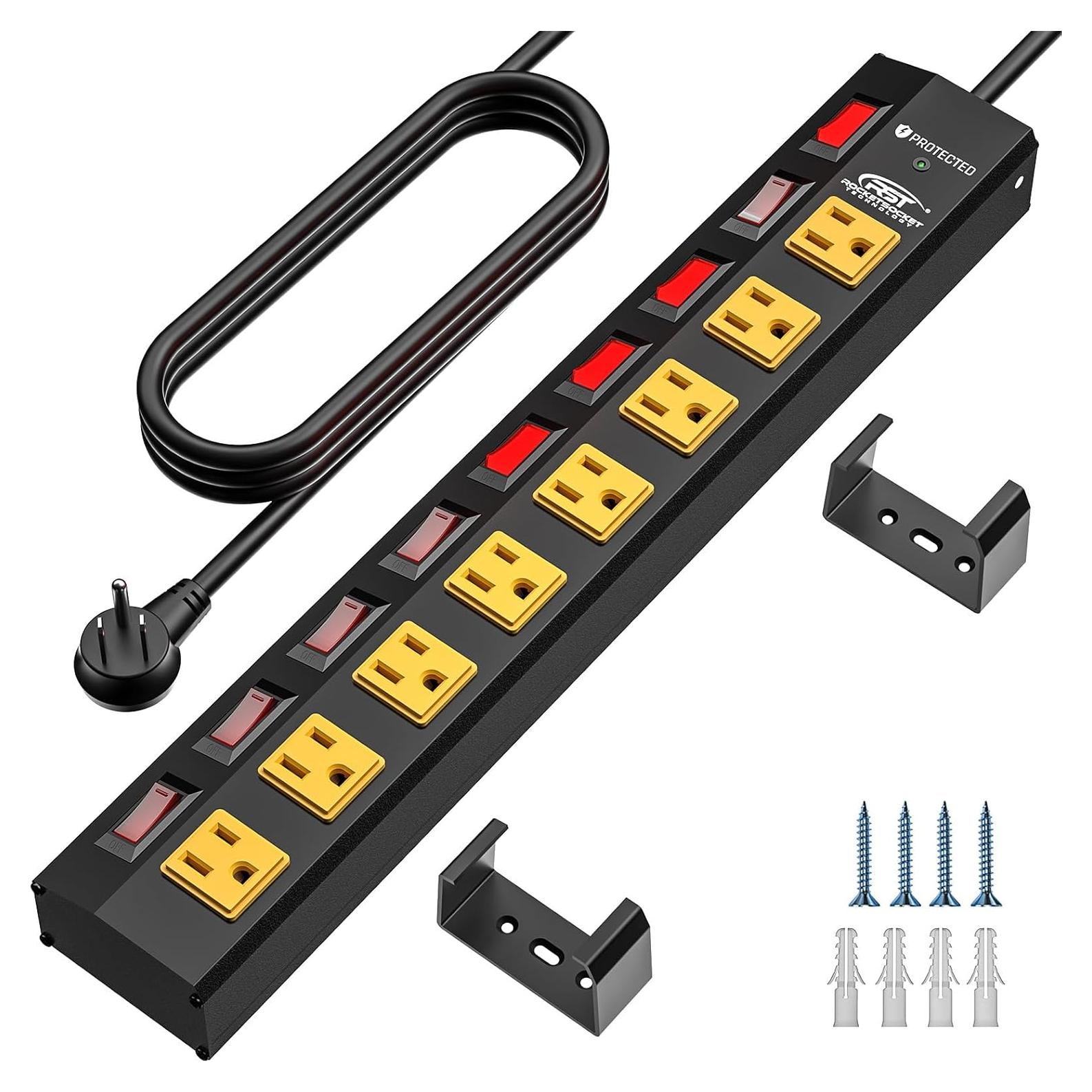 Toma de Corriente CRST 8 Salidas con Interruptores Individuales 15A