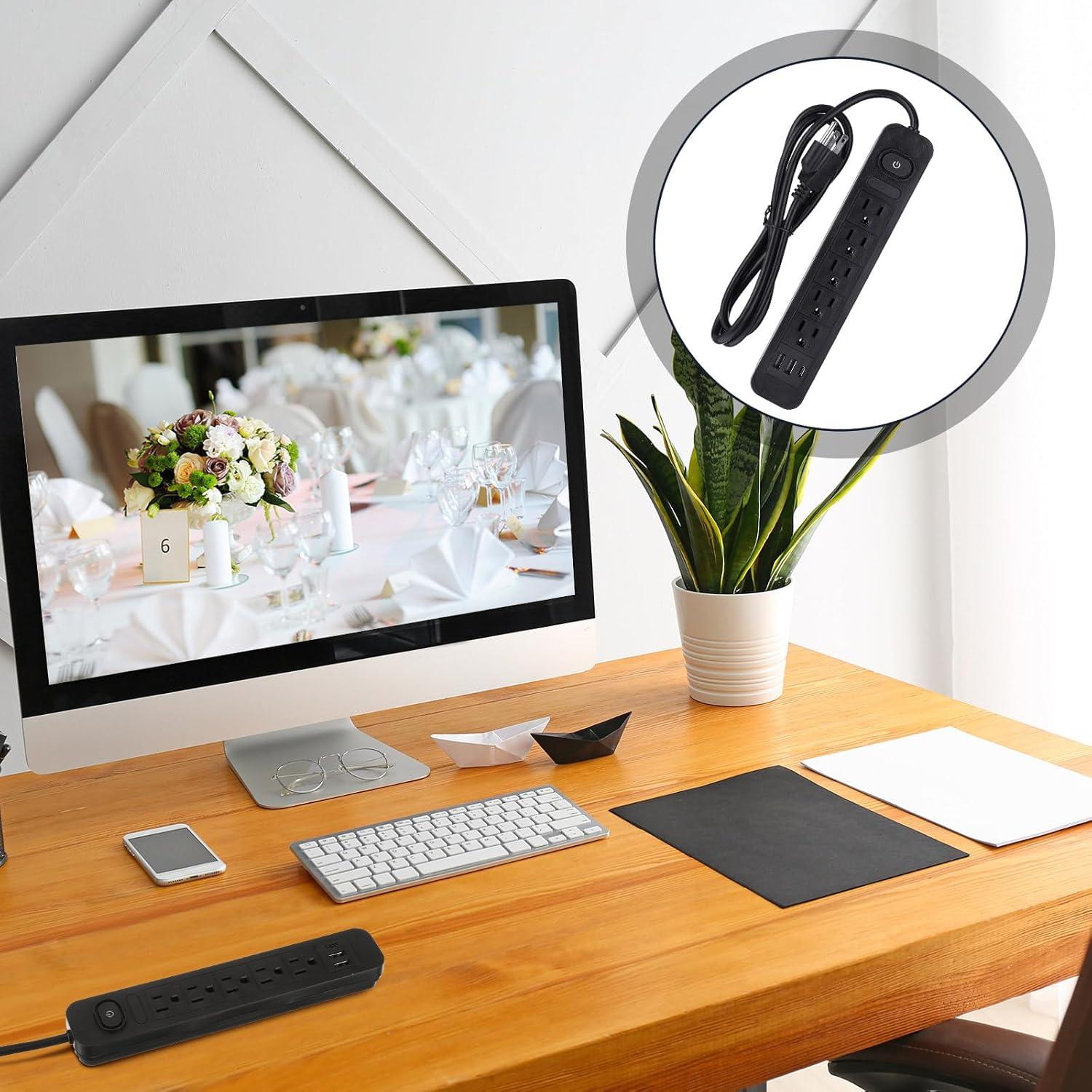 Regleta de Sobretensión Kanayu 6 Piezas 1.5m 5 Salidas CA 3 USB