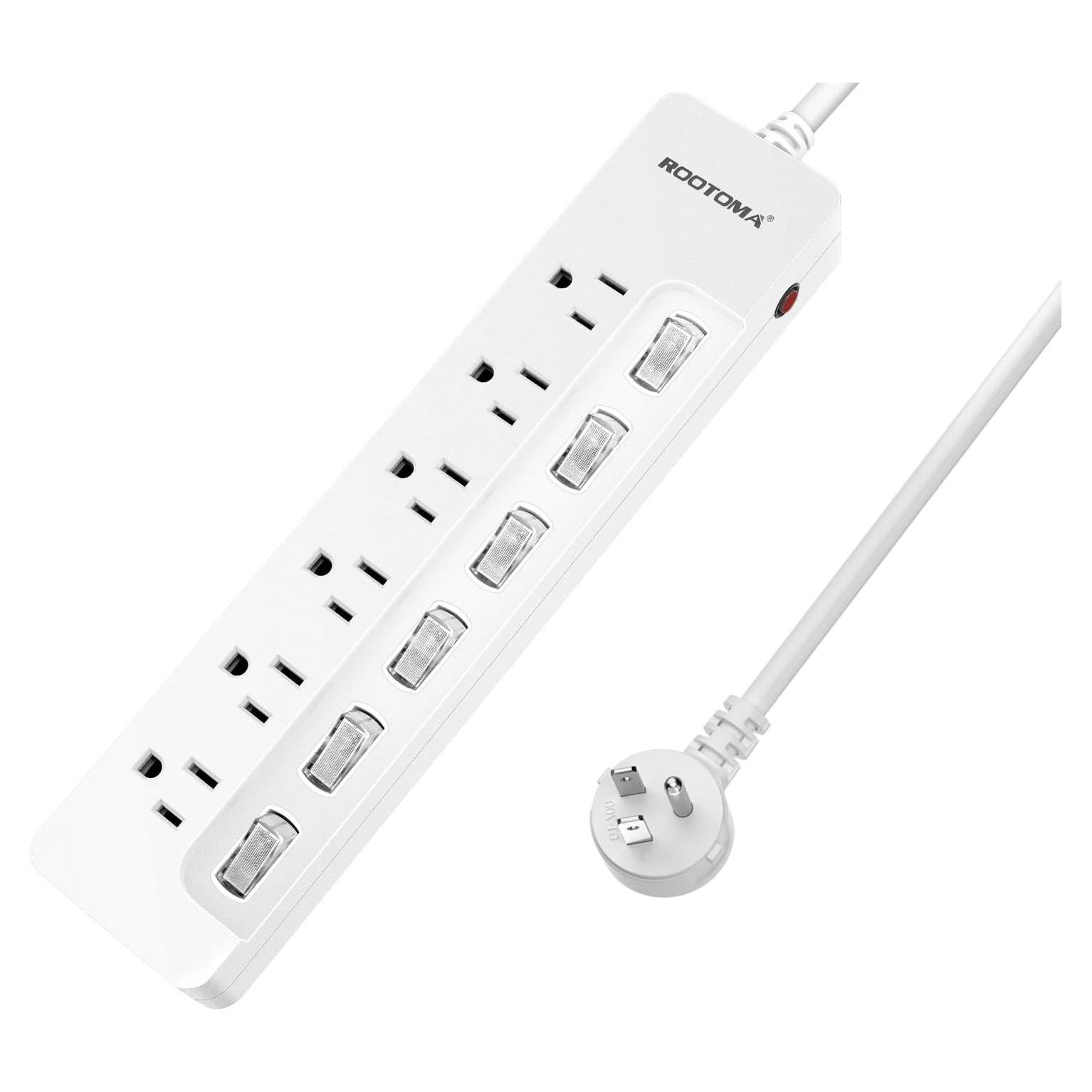 Regleta de Protección ROOTOMA 6 Salidas 1.8m Interruptores