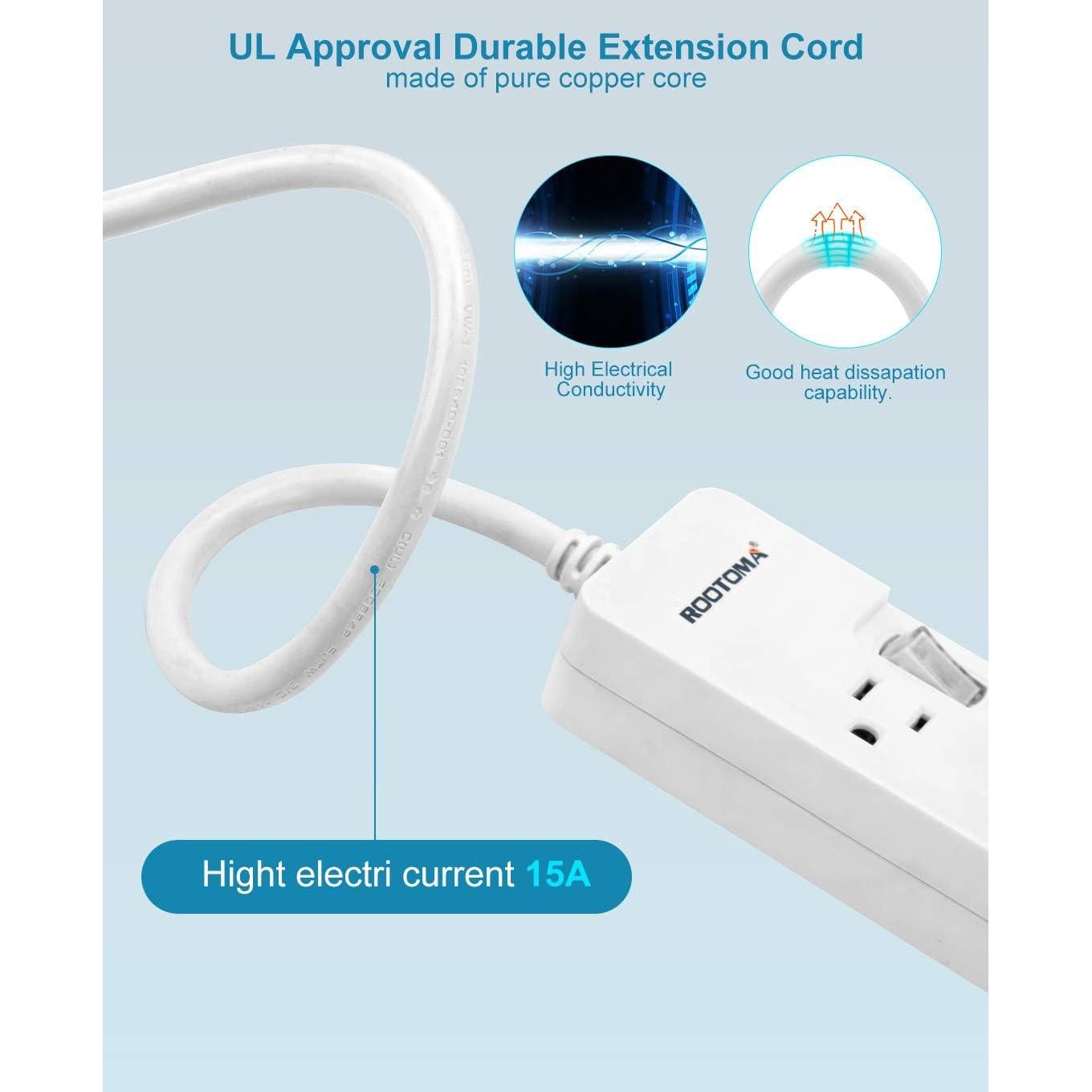 Regleta de Protección ROOTOMA 6 Salidas 1.8m Interruptores