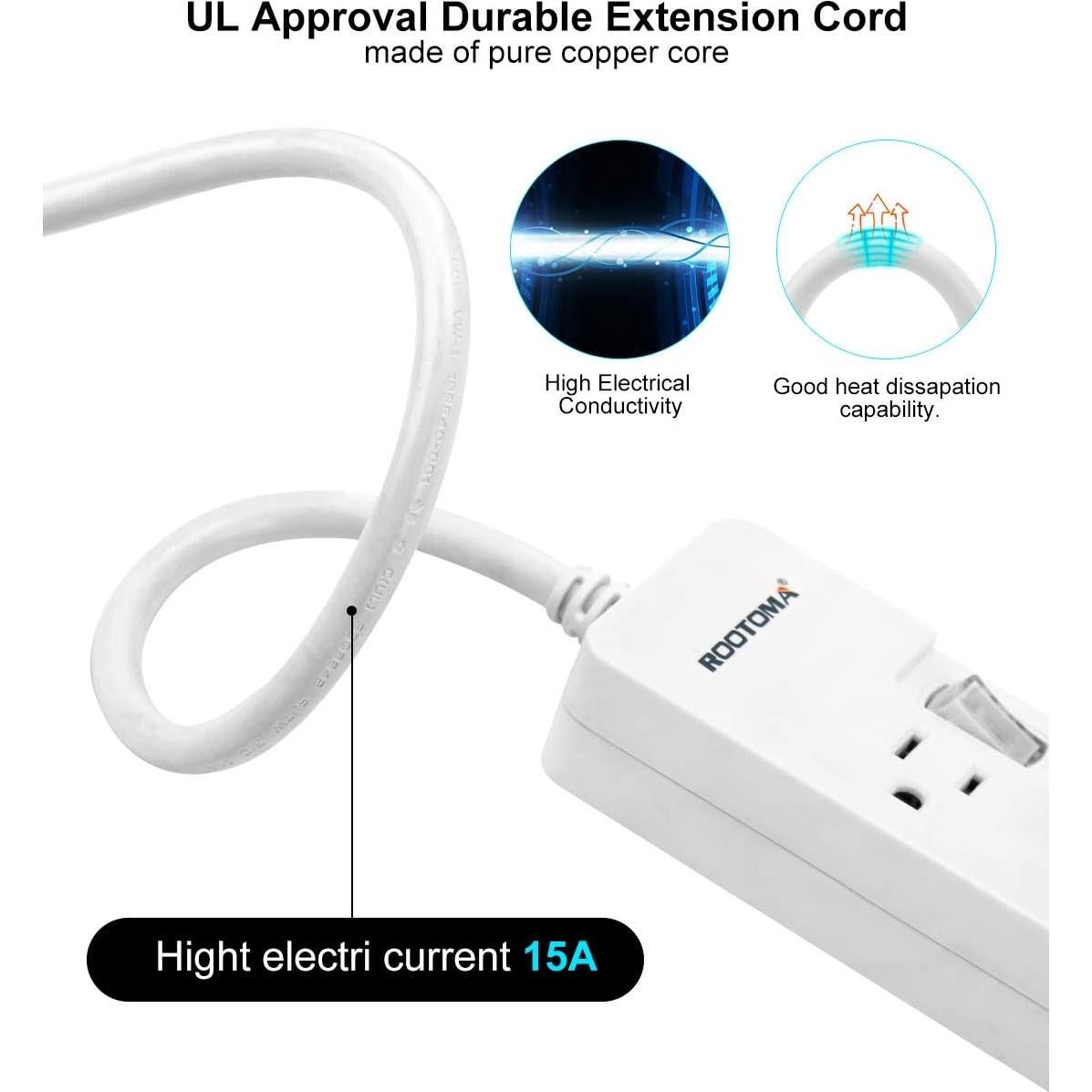 Regleta de Protección ROOTOMA 6 Salidas 1.8m Interruptores