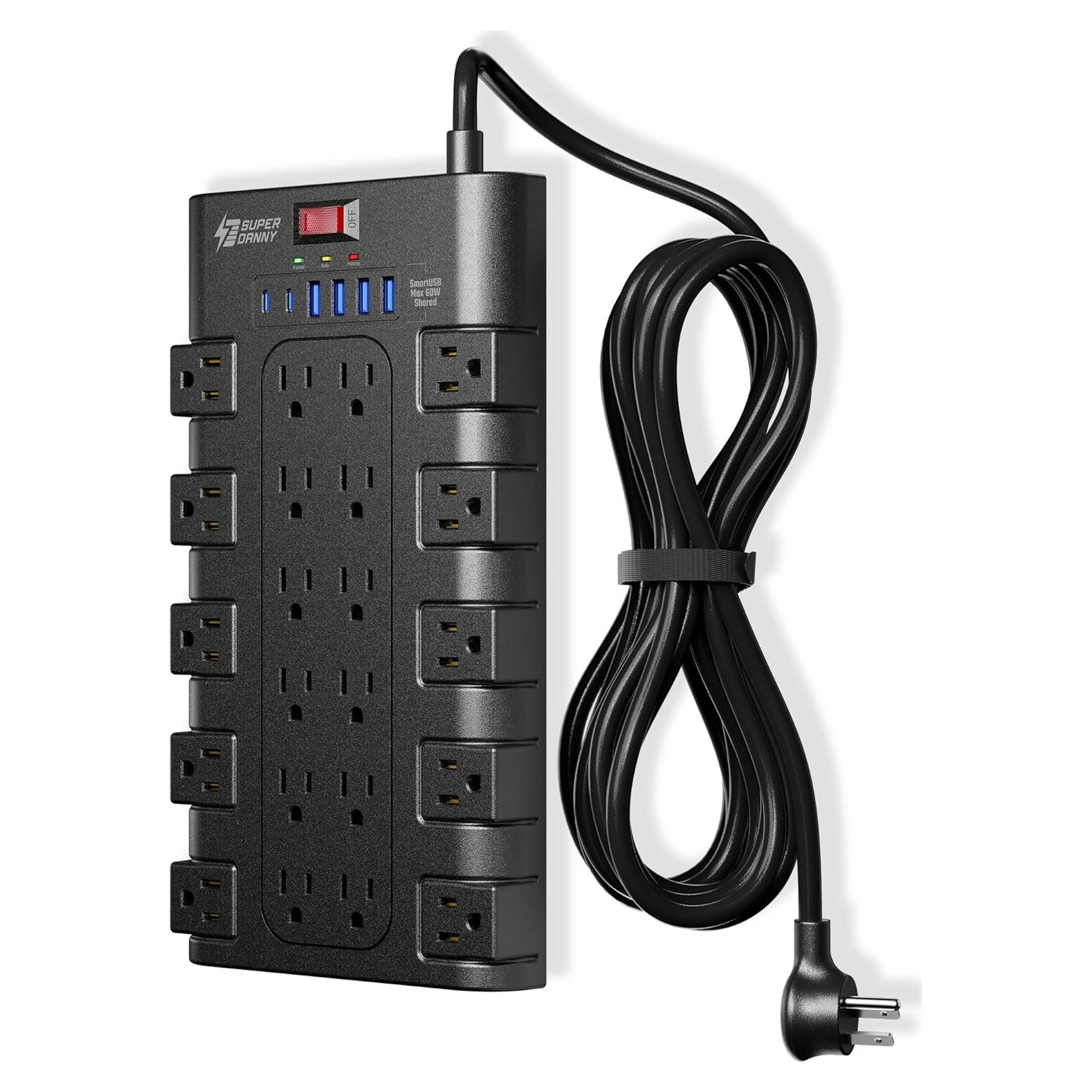 Regleta de Protección SUPERDANNY 22 Salidas 45W USB-C 2m