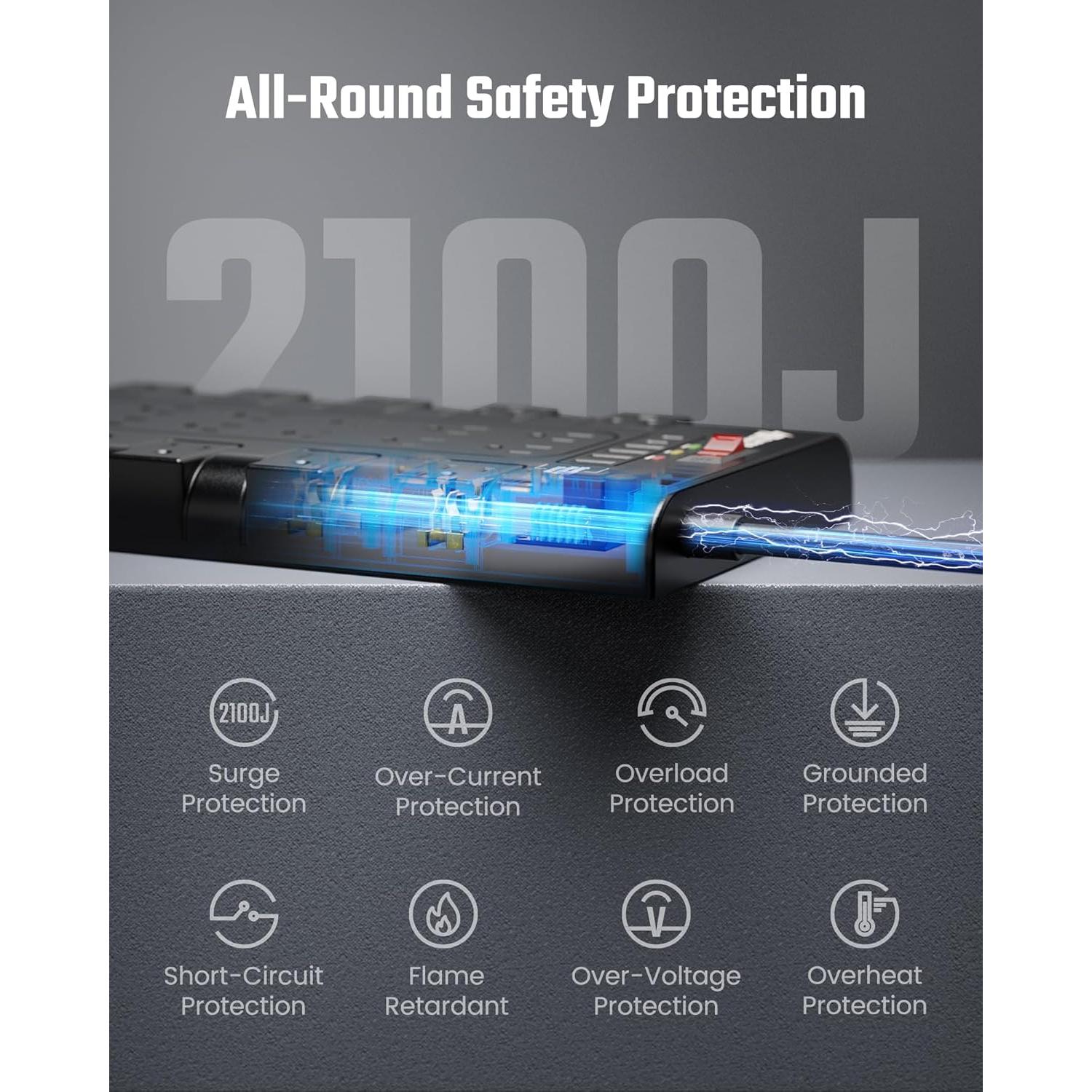 Regleta de Protección SUPERDANNY 22 Salidas 45W USB-C 2m