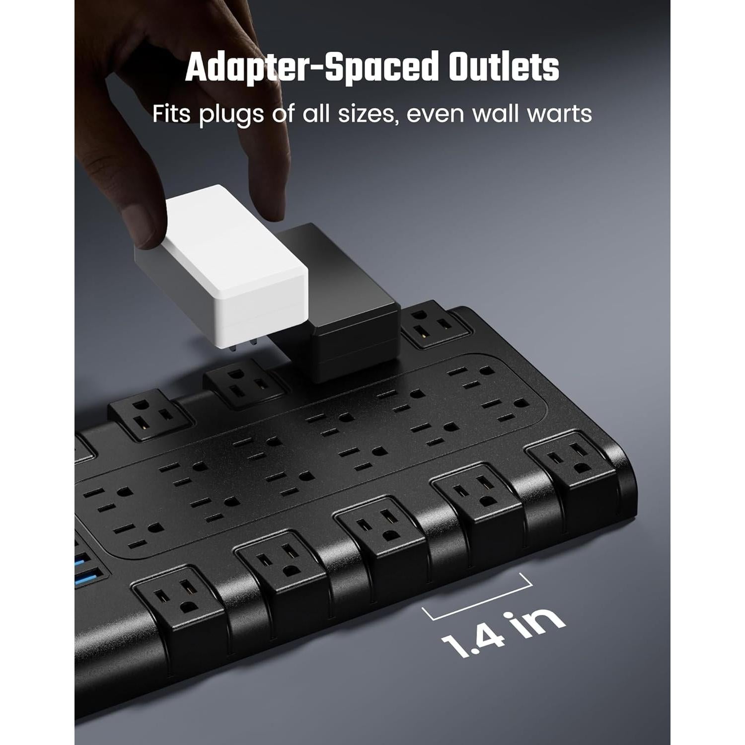 Regleta de Protección SUPERDANNY 22 Salidas 45W USB-C 2m